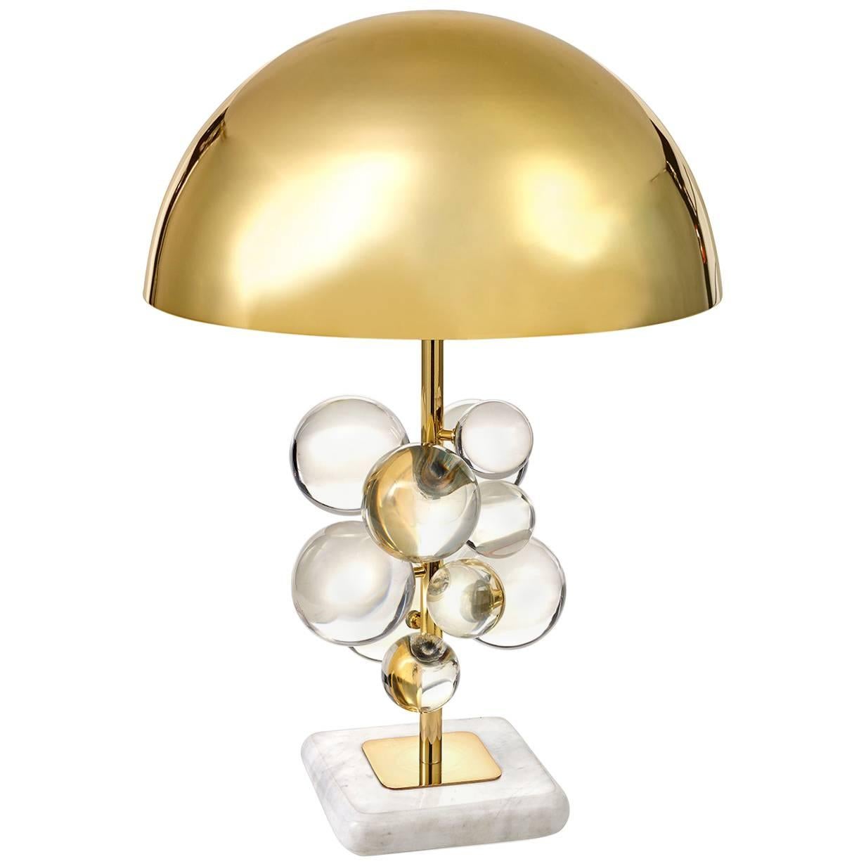 Globo Clear Lucite Table Lamp For Sale