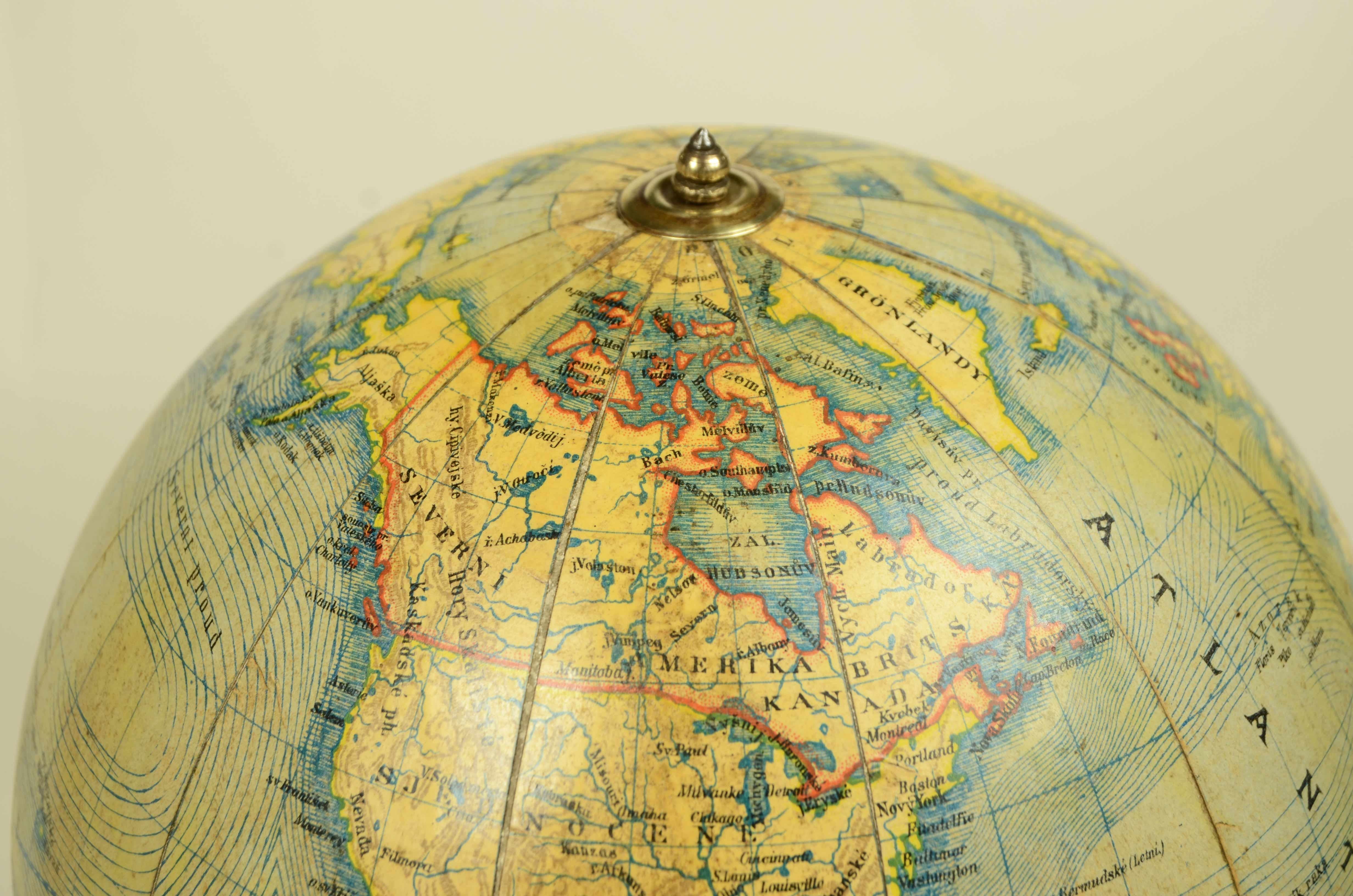 Globo del geografo cartografo dell’ Impero Austro-Ungarico Jan Felkl  del 1870 in vendita 10