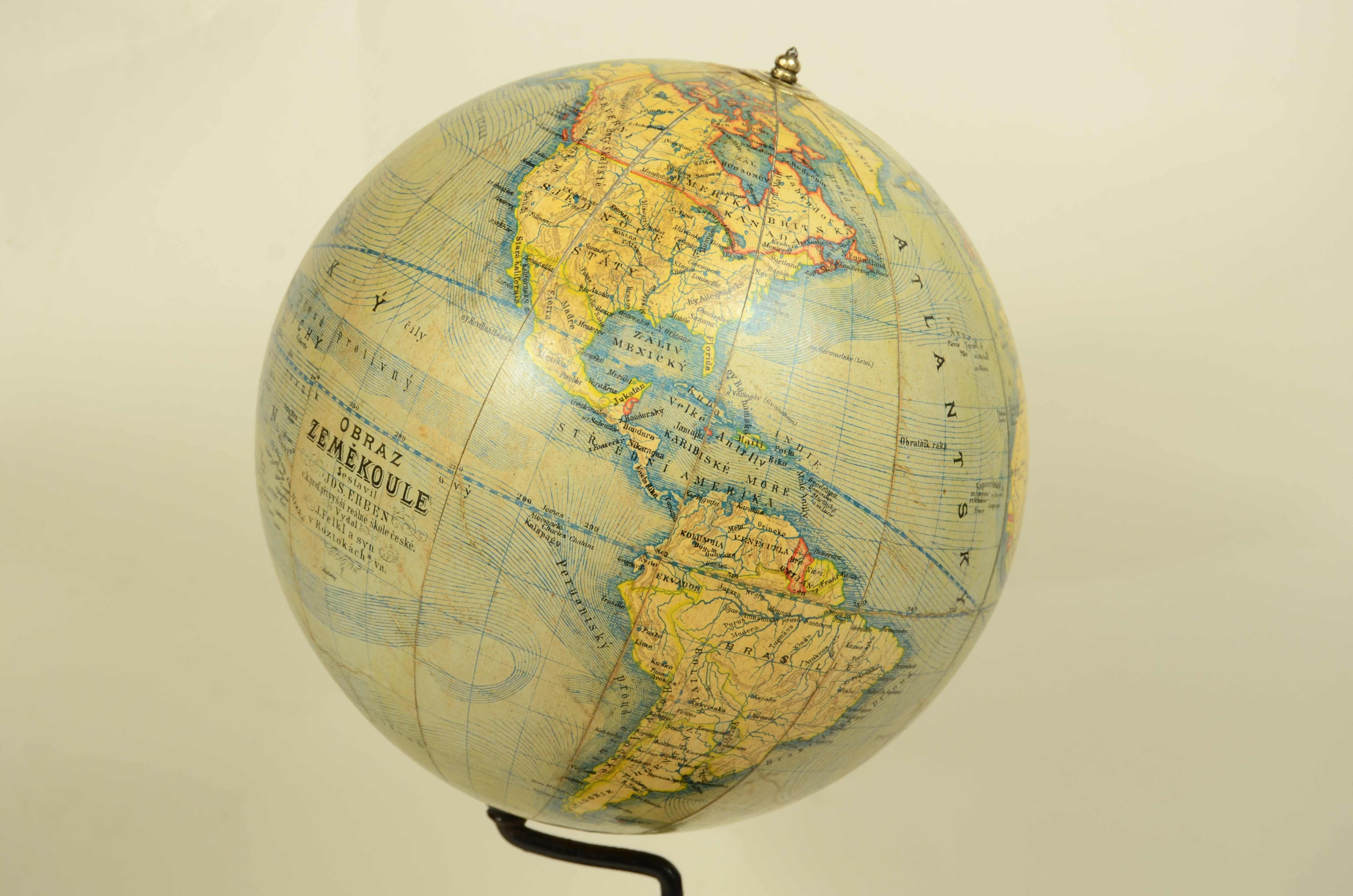 Globo del geografo cartografo dell’ Impero Austro-Ungarico Jan Felkl  del 1870 in vendita 2