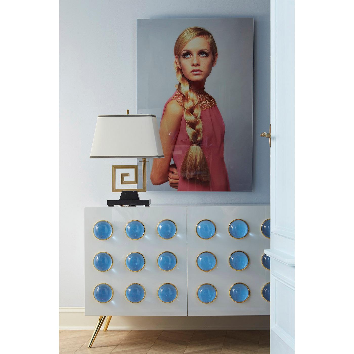 Modern Globo Lucite Cabochon Cabinet For Sale