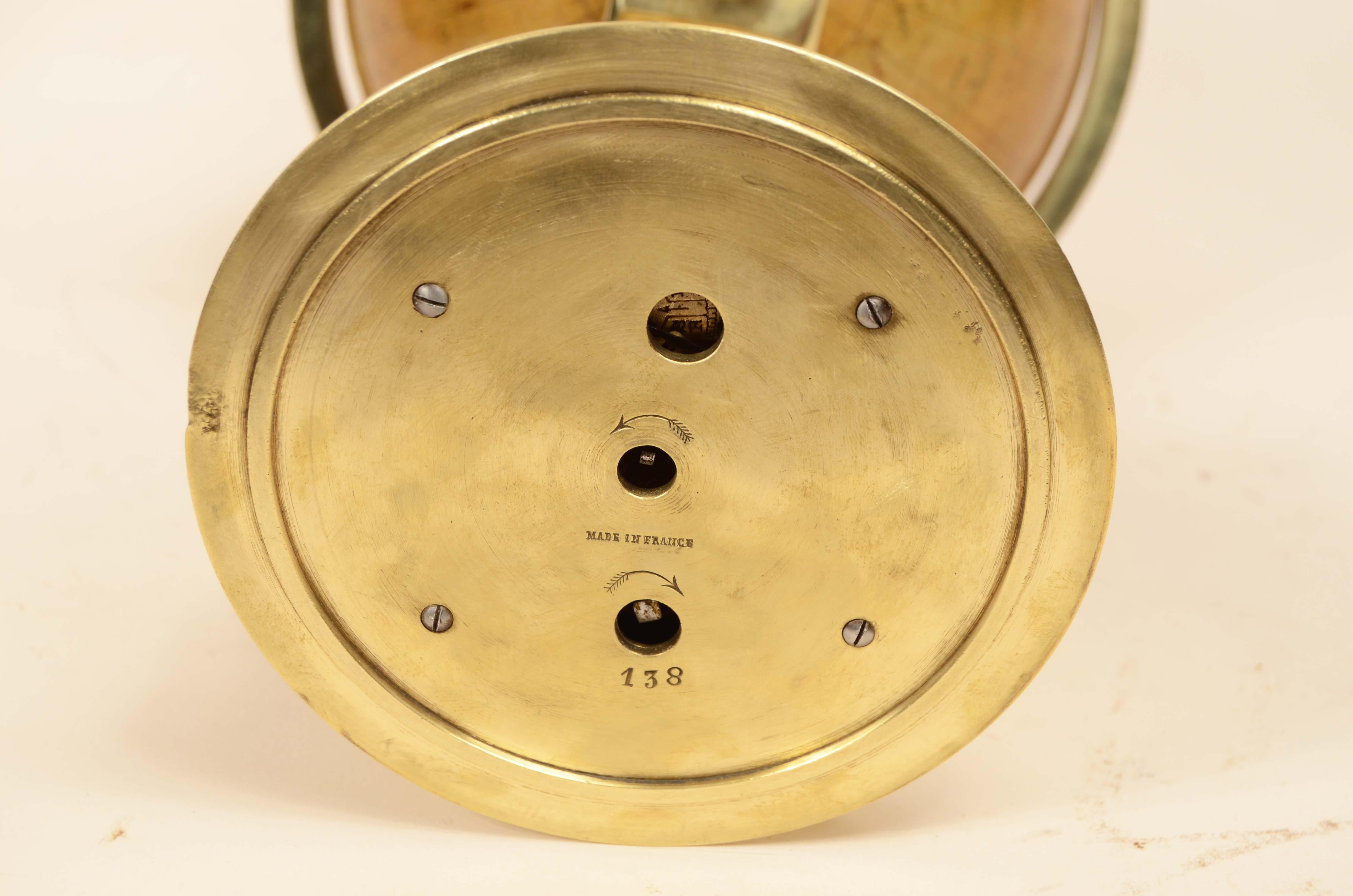 Globo terrestre completo di orologio carica di 8 giorni e fase lunare fine '800 in vendita 6