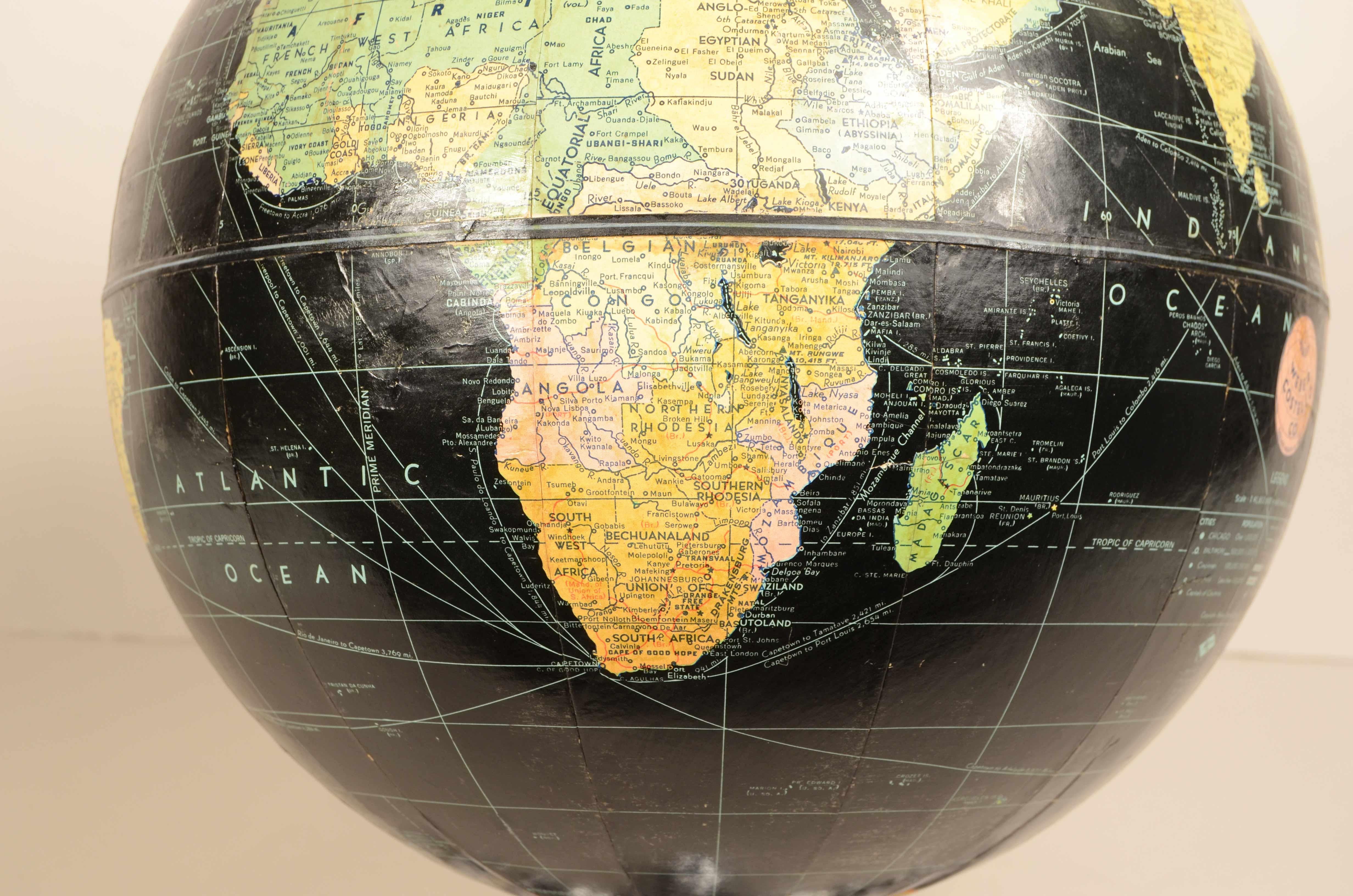Earth globe with airplane-shaped base published in 1949 by Weber Costello Co. 7