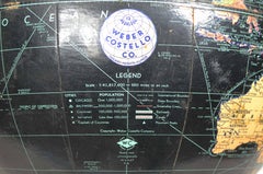 Earth globe with airplane-shaped base published in 1949 by Weber Costello Co.