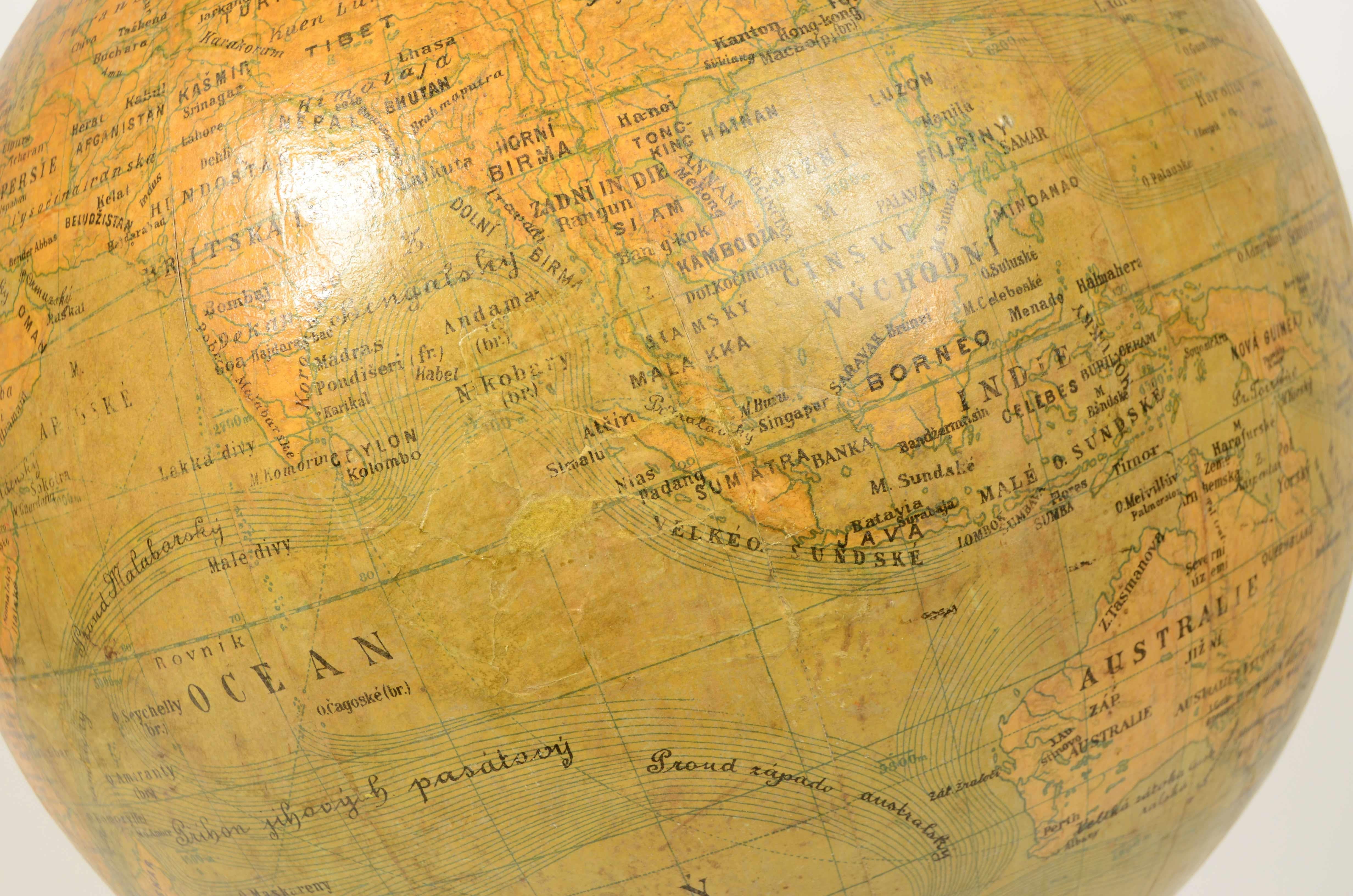 Globo terrestre del geografo e cartografo dell’ Impero Austro-Ungarico Jan Felkl en venta 5