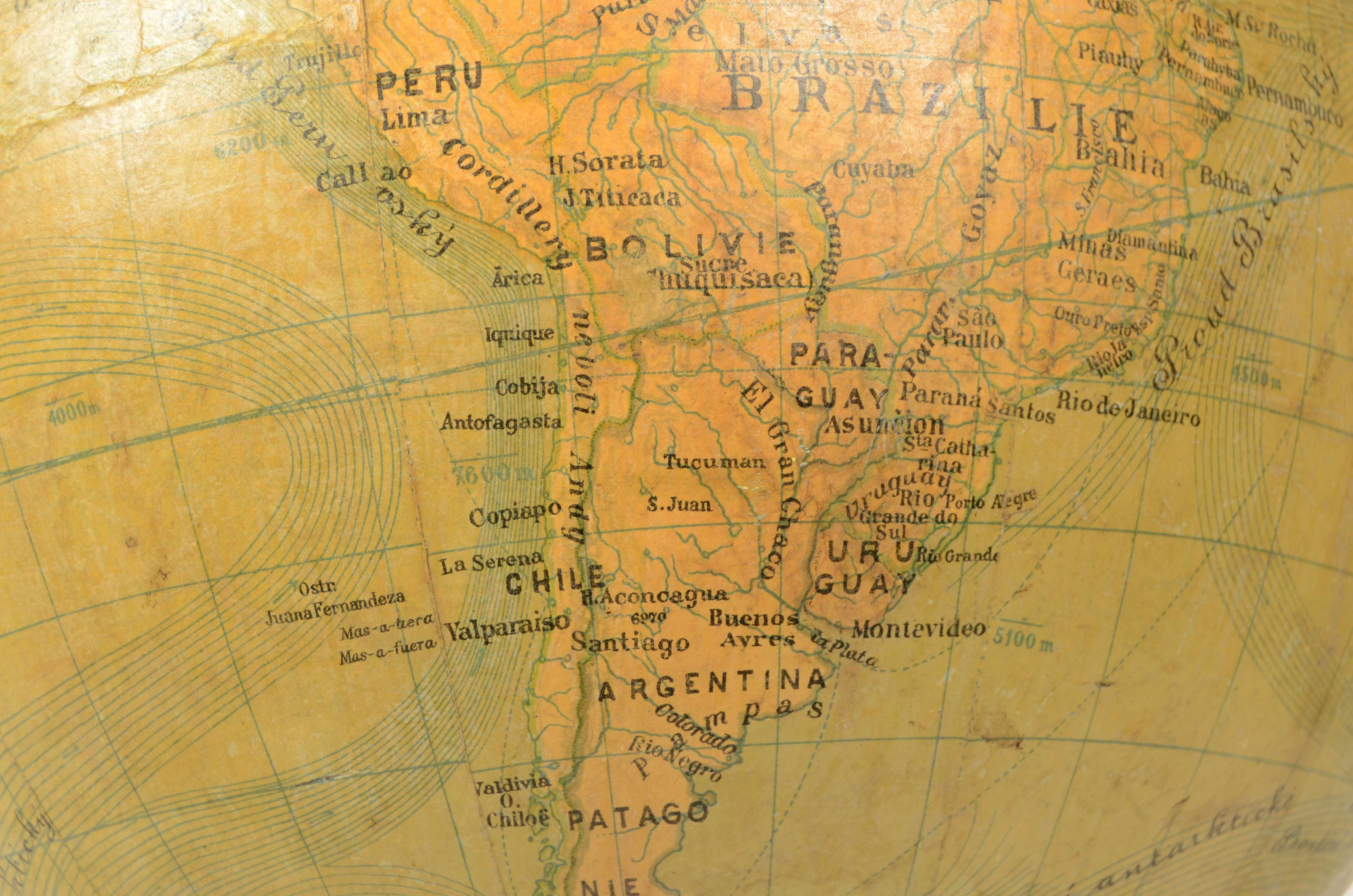 Globo terrestre del geografo e cartografo dell’ Impero Austro-Ungarico Jan Felkl en venta 8