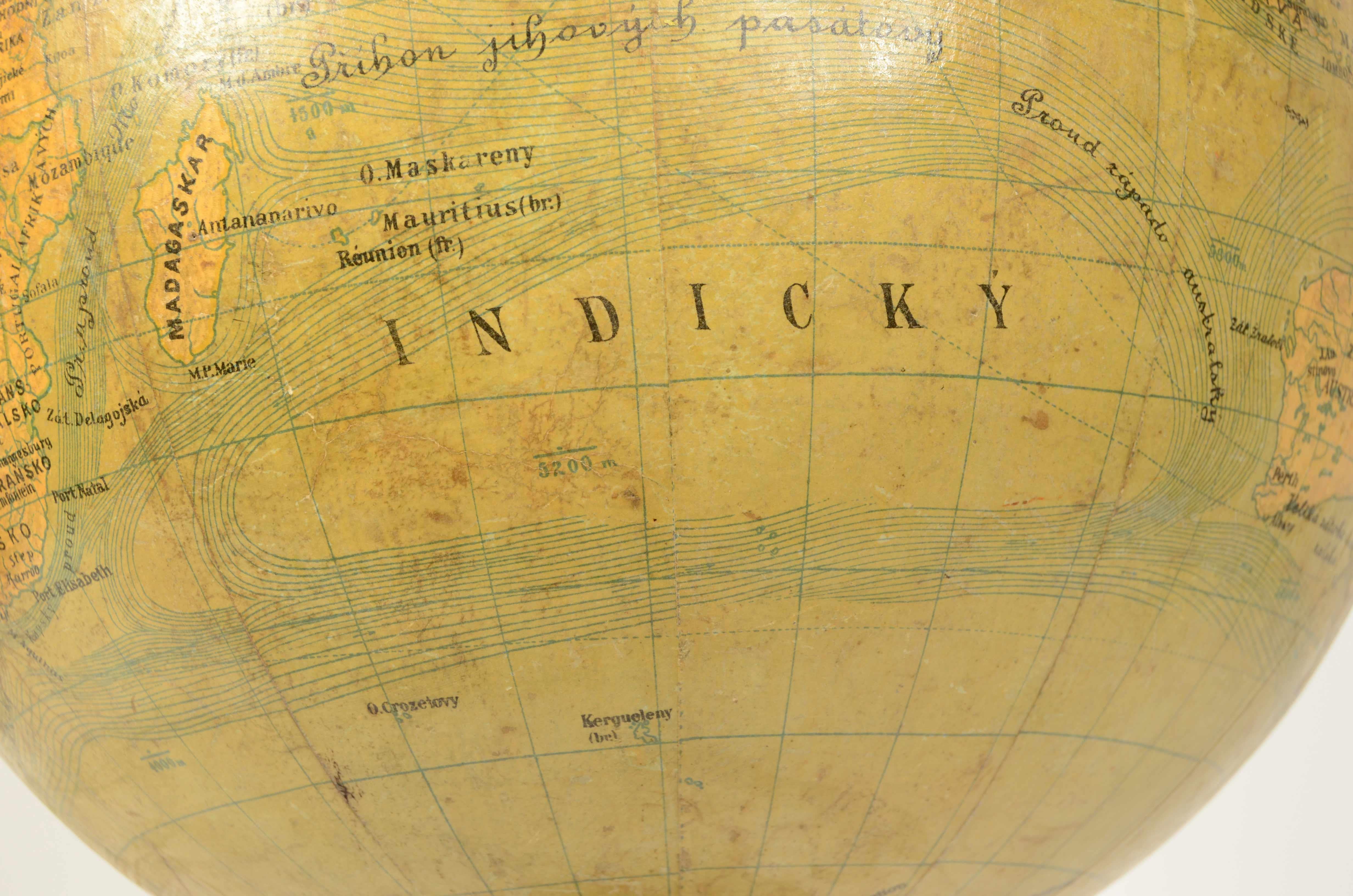 Globo terrestre del geografo e cartografo dell’ Impero Austro-Ungarico Jan Felkl en venta 9