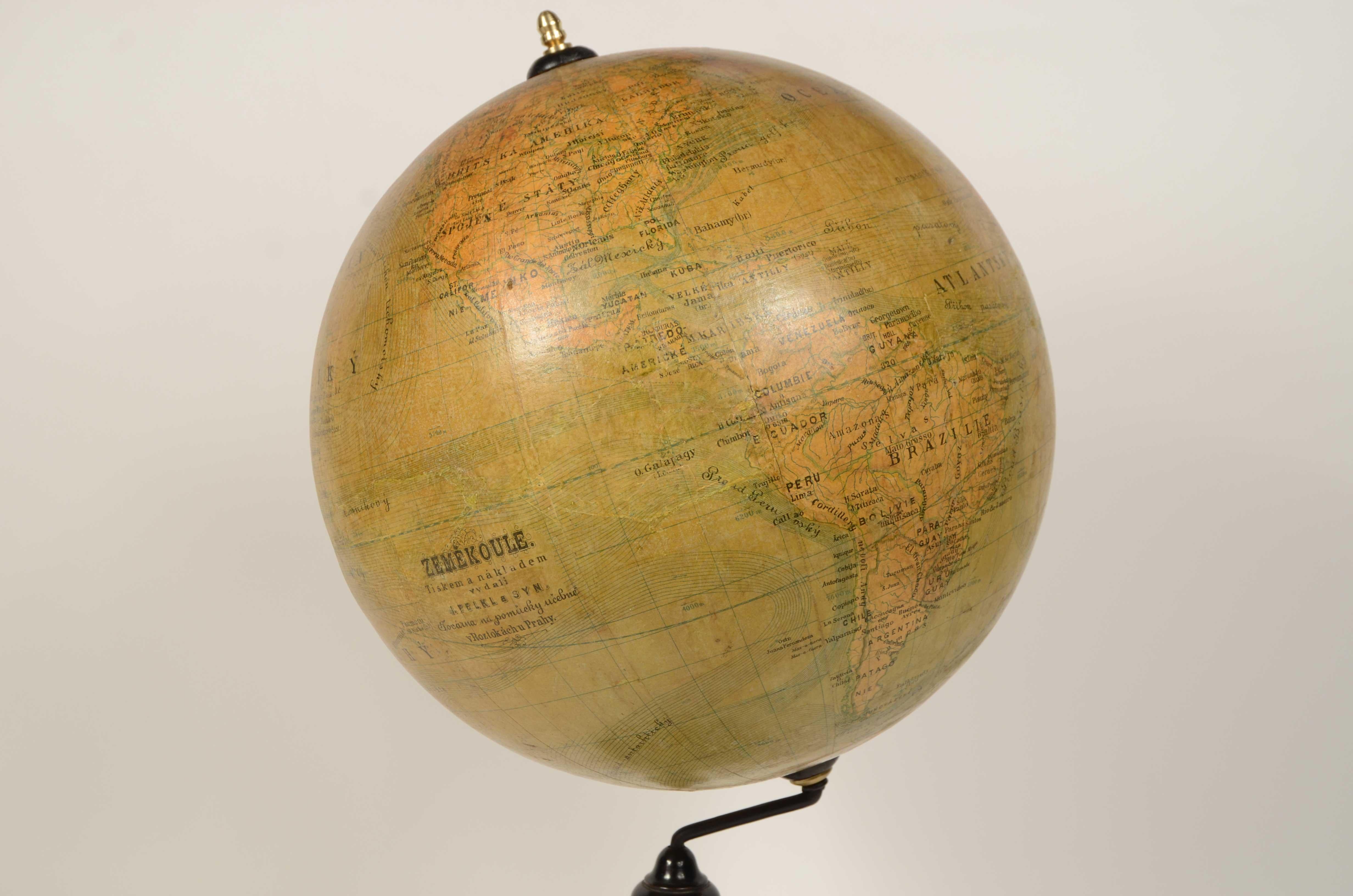 Globo terrestre del geografo e cartografo dell’ Impero Austro-Ungarico Jan Felkl en venta 1
