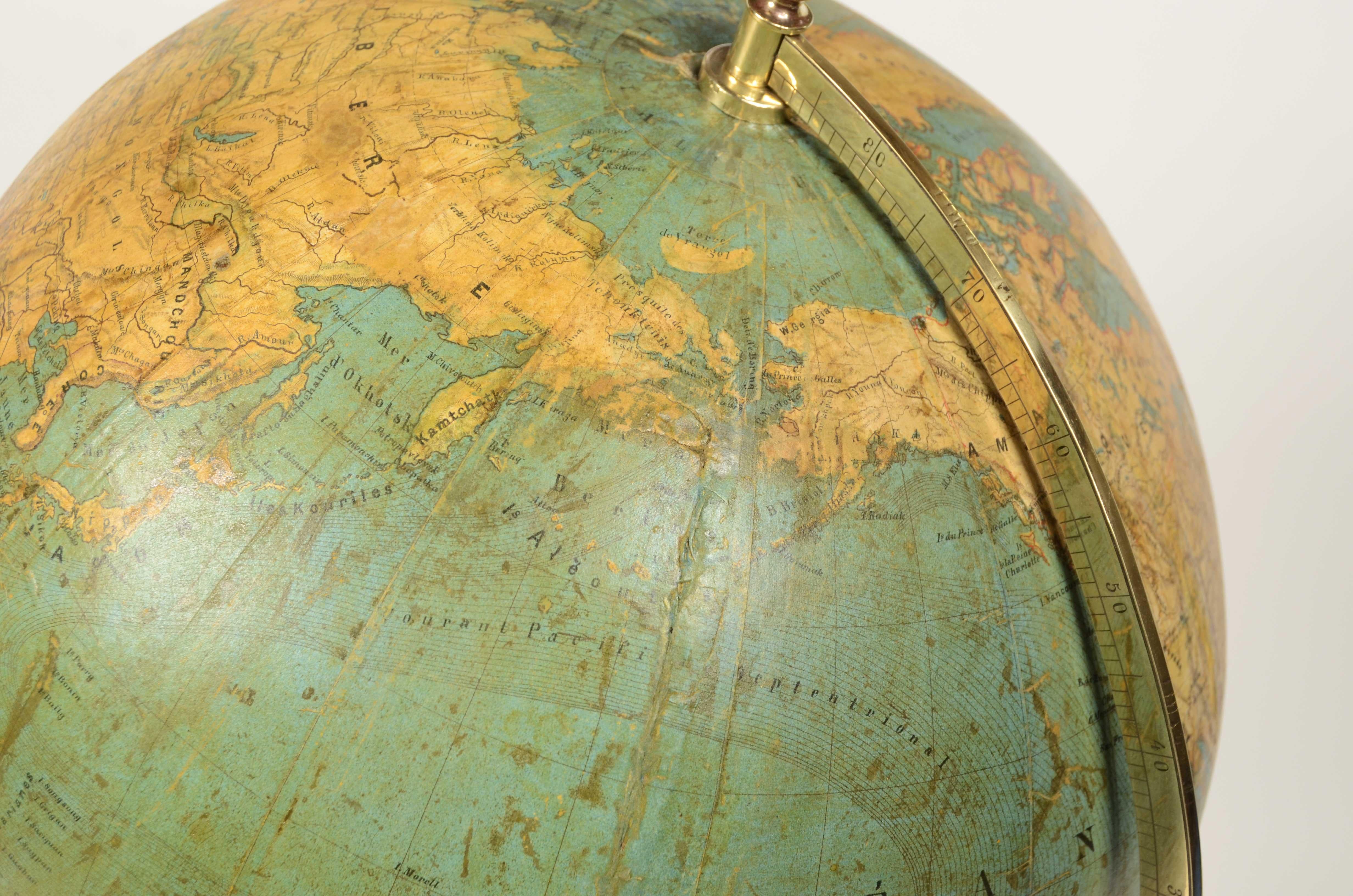 Globo terrestre della seconda metà del XIX secolo di Ernst Schotte e Hachette in vendita 5