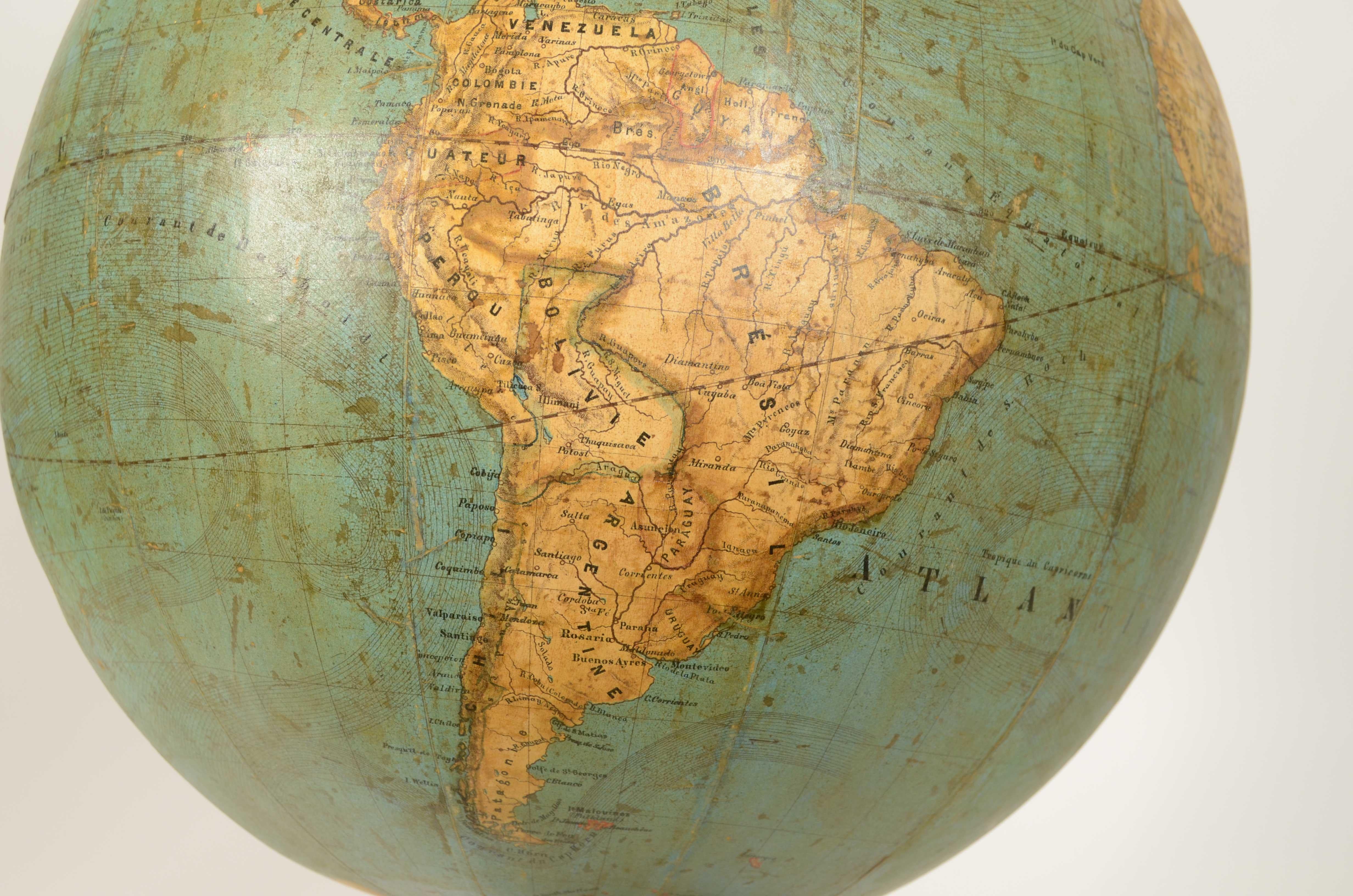 Globo terrestre della seconda metà del XIX secolo di Ernst Schotte e Hachette in vendita 8