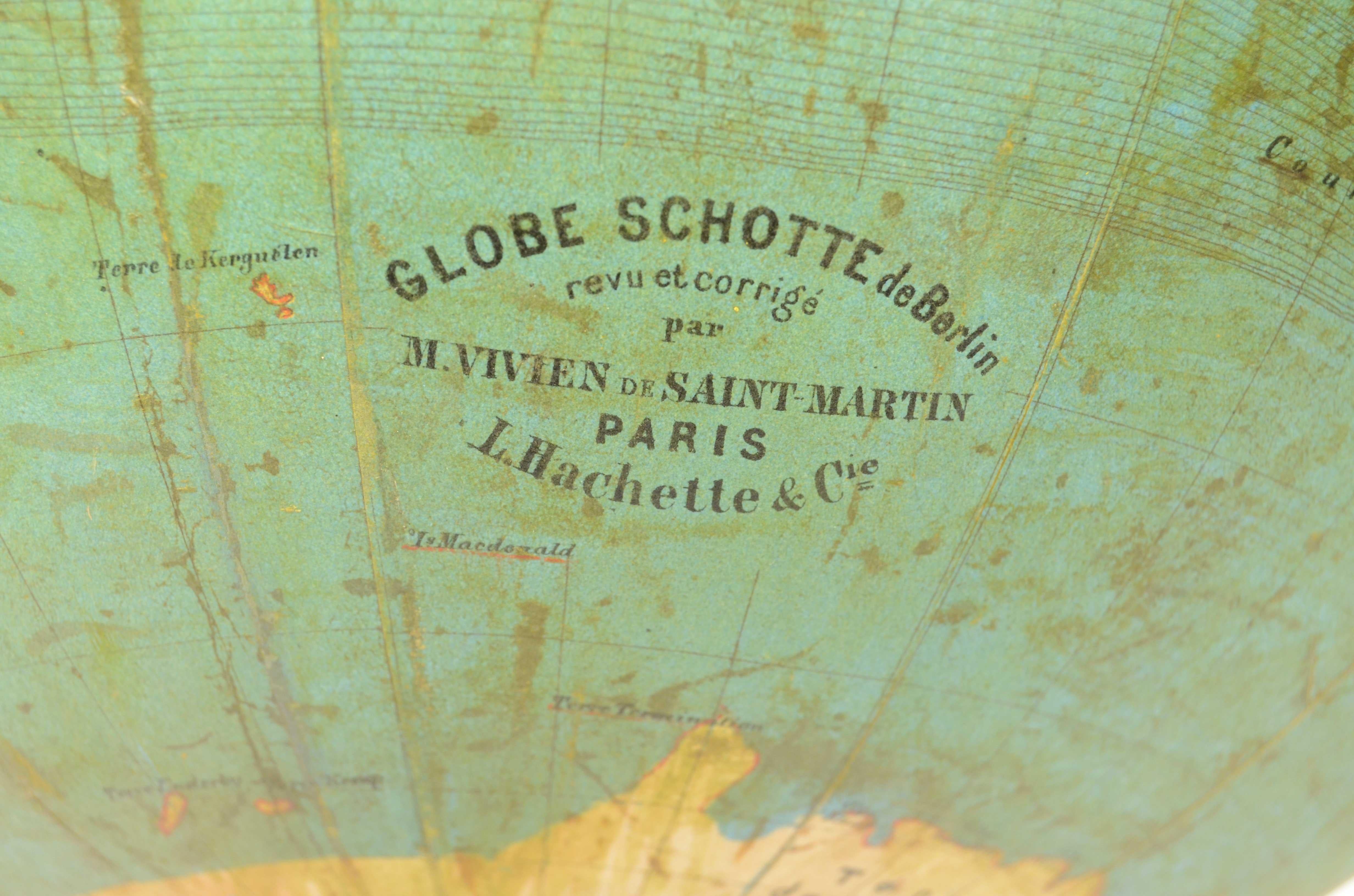 Globo terrestre della seconda metà del XIX secolo di Ernst Schotte e Hachette in vendita 13