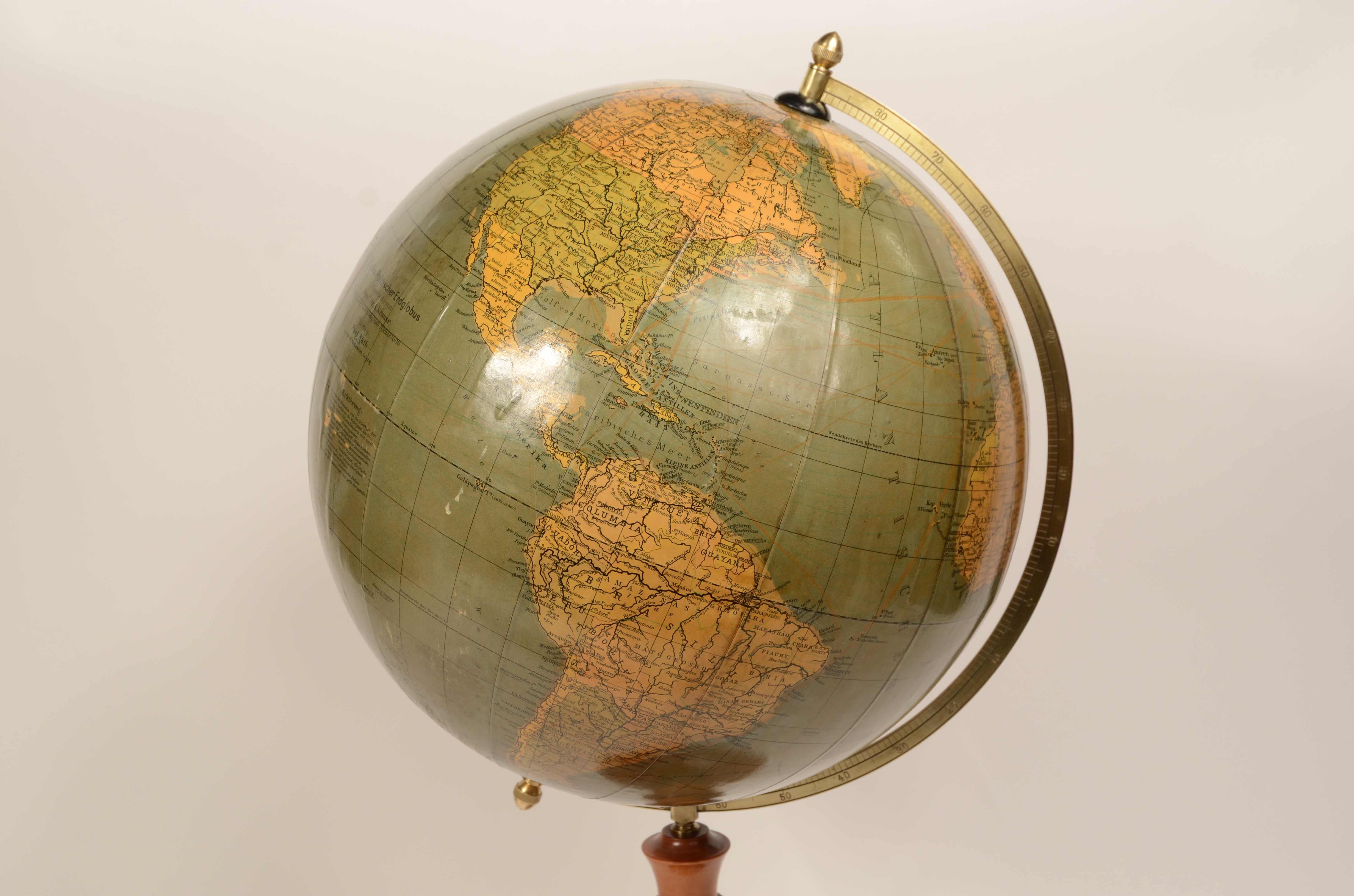 Globo terrestre edito Räths Politischer Erdglobus disegnato e delineato nel 1930 im Angebot 3