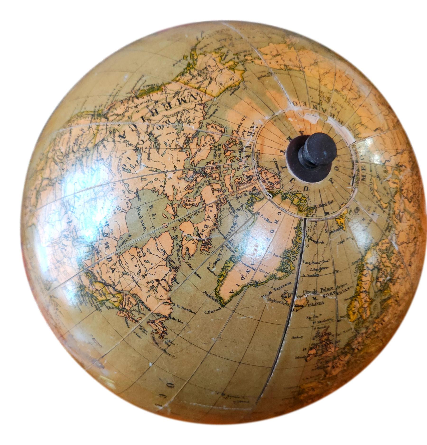 Italian globe globe globe design guido cora for paravia  1920 - early 1900s For Sale