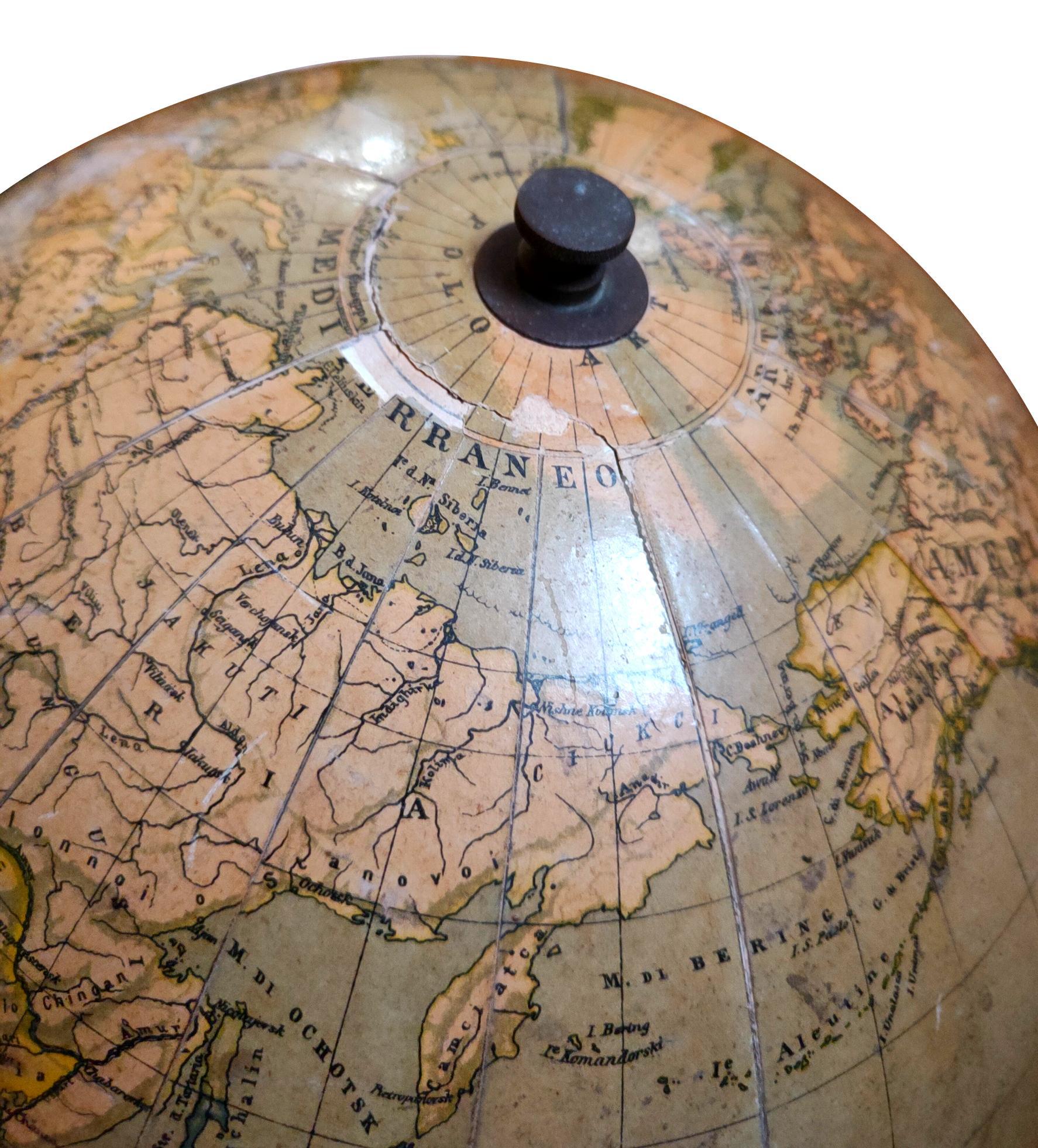 Early 20th Century globe globe globe design guido cora for paravia  1920 - early 1900s For Sale