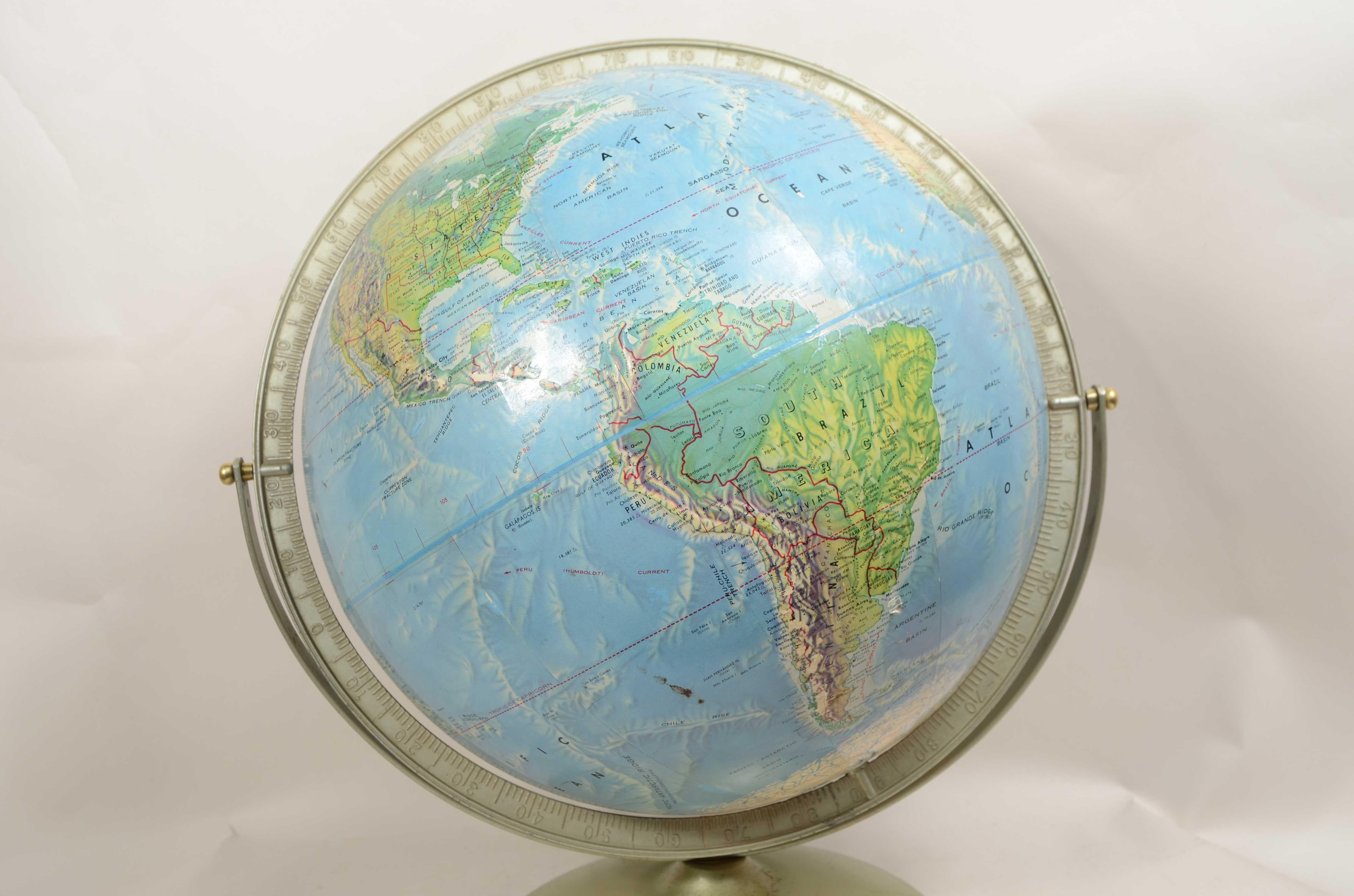 Paper Tabletop political globe published in the 1960s by Rand McNally For Sale