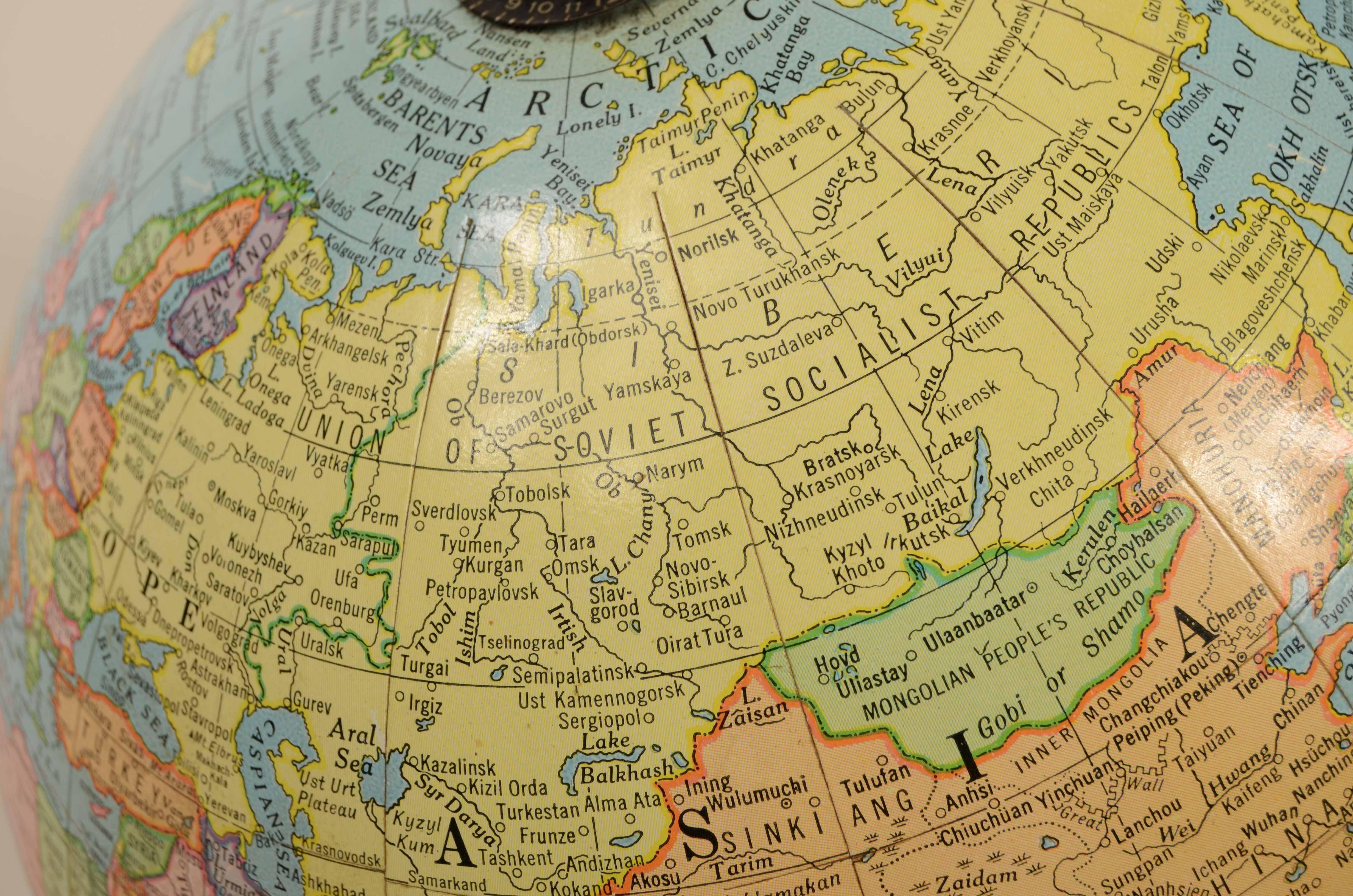 Globe politique Le globe George F. Cram  Indianapolis Indiana 1960 en vente 6