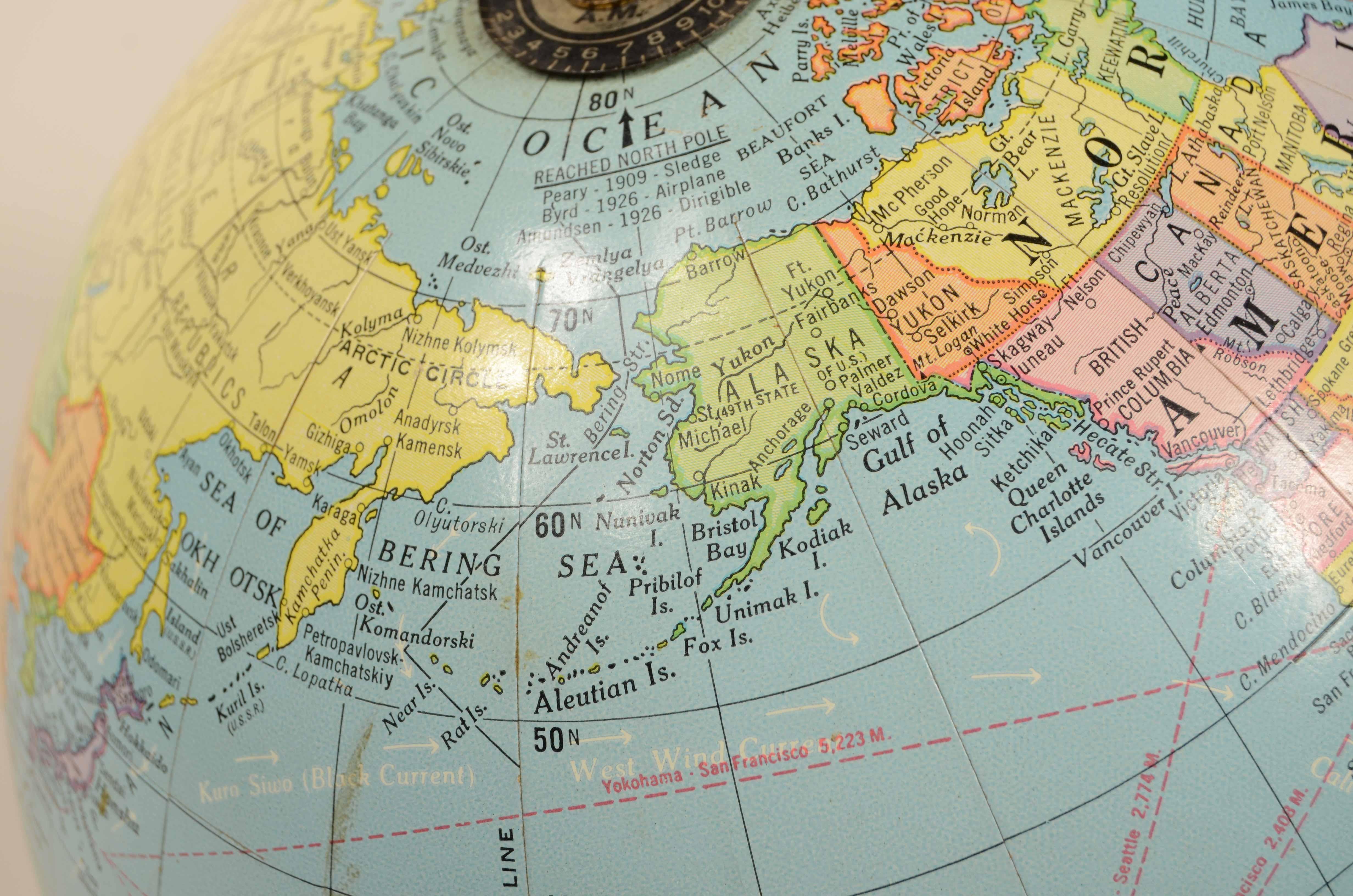 Globe politique Le globe George F. Cram  Indianapolis Indiana 1960 en vente 7