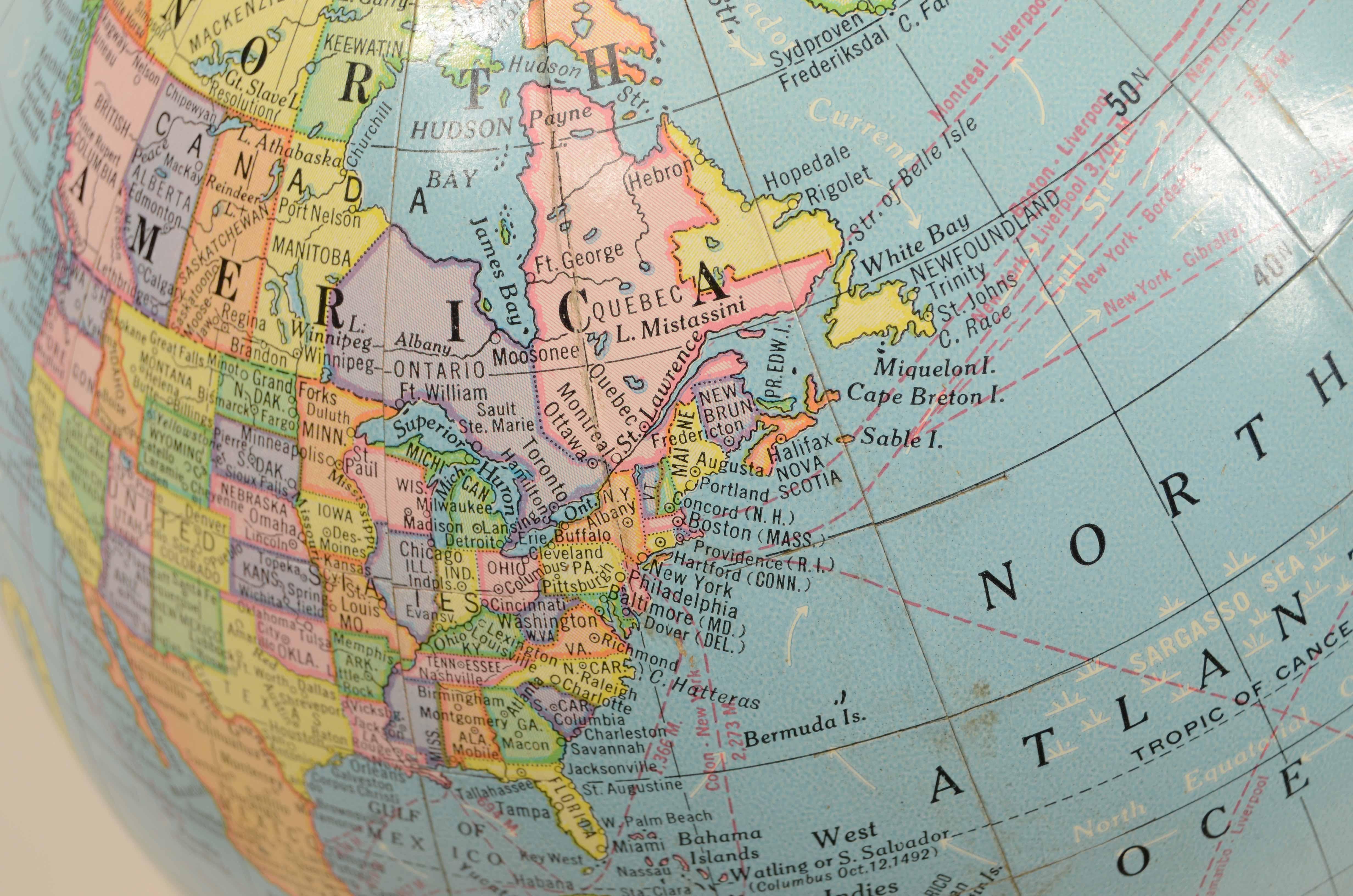 Globe politique Le globe George F. Cram  Indianapolis Indiana 1960 en vente 8