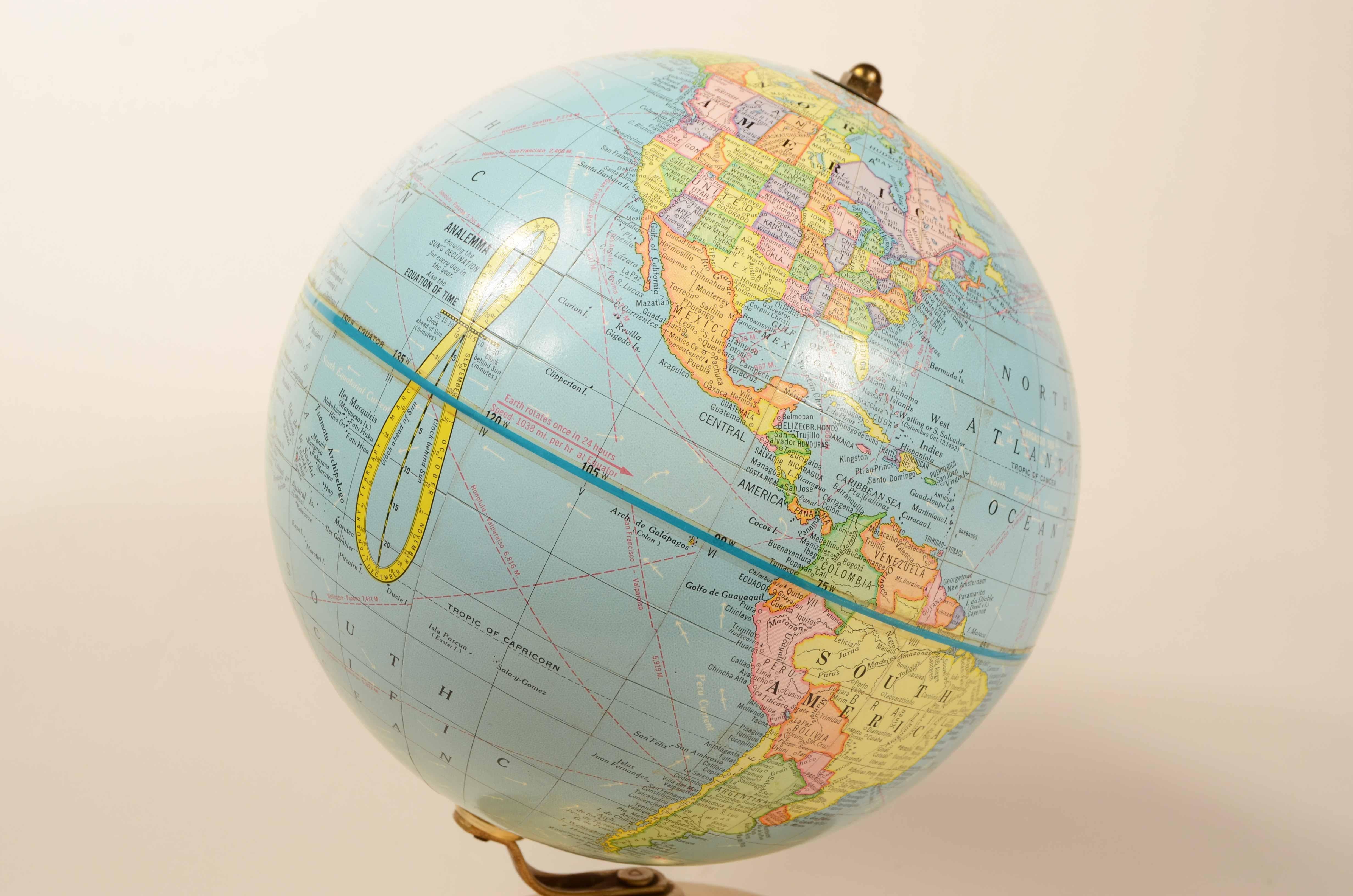 Globe politique Le globe George F. Cram  Indianapolis Indiana 1960 en vente 1