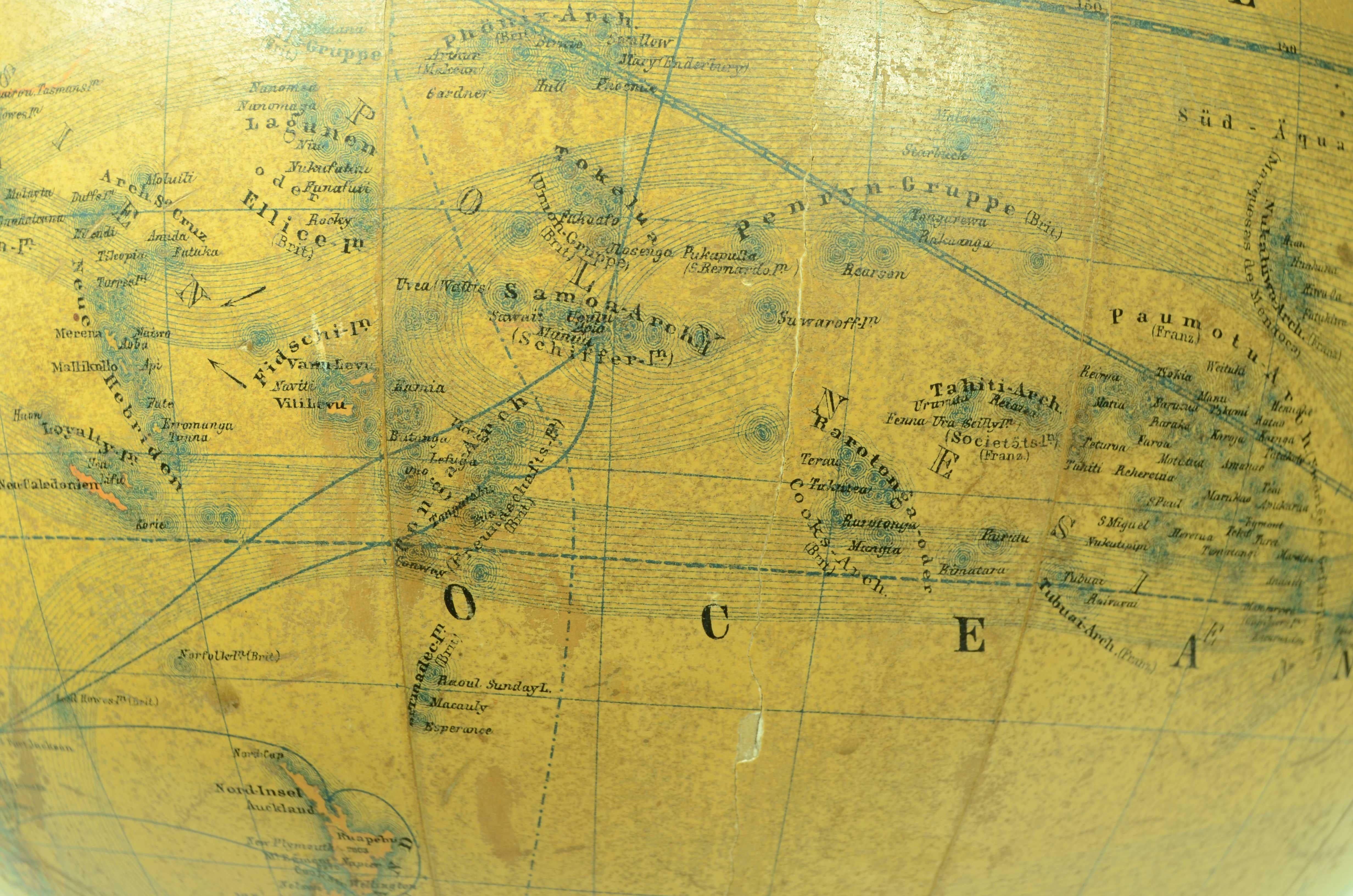 Globo terrestre realizzato alla fine del XIX secolo da Ernst Schotte di Berlino in vendita 8