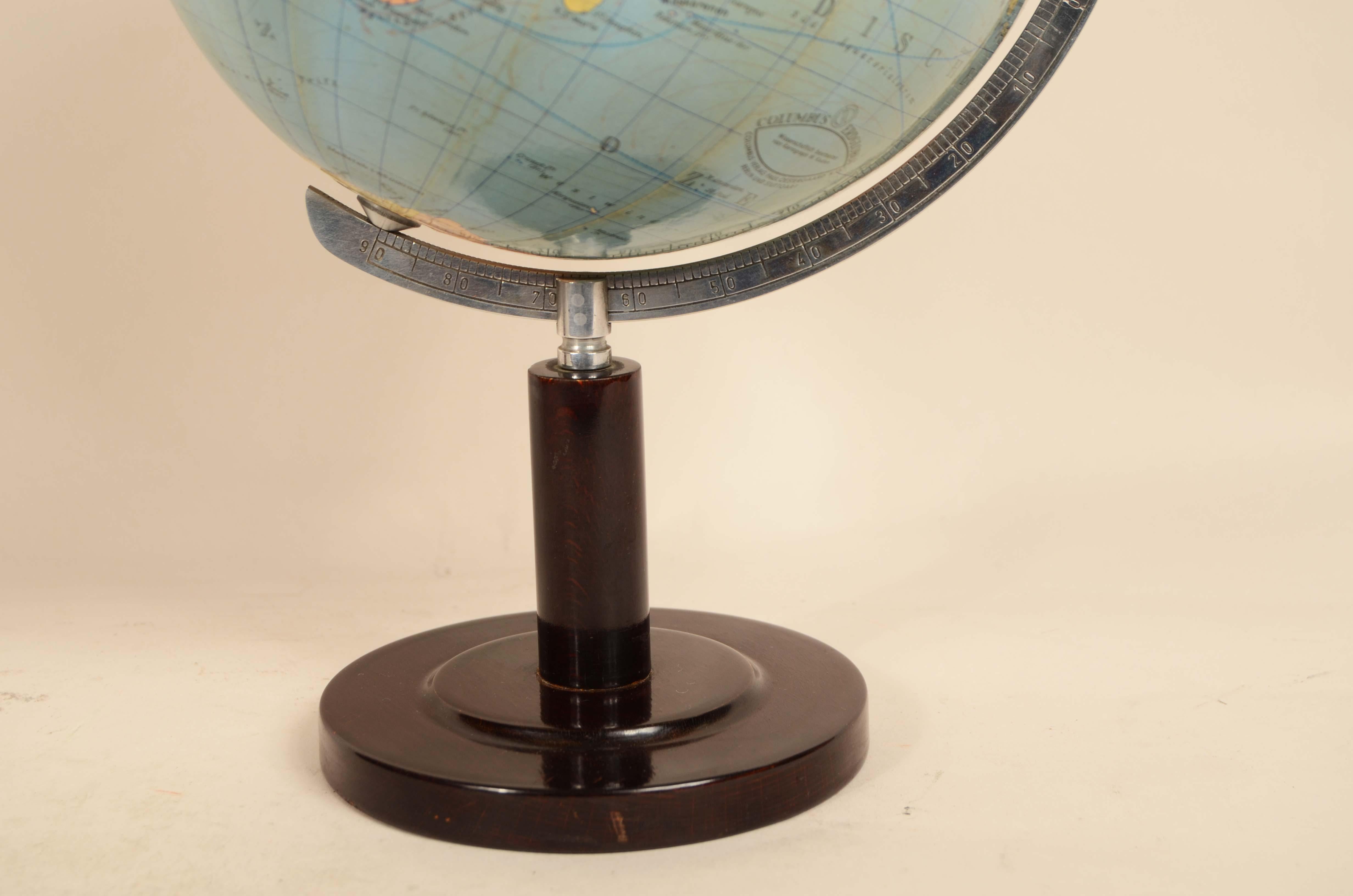 Globe terrestre  columbus allemand Schulerglobus Berlin Stuttgart 1950s lander en vente 6