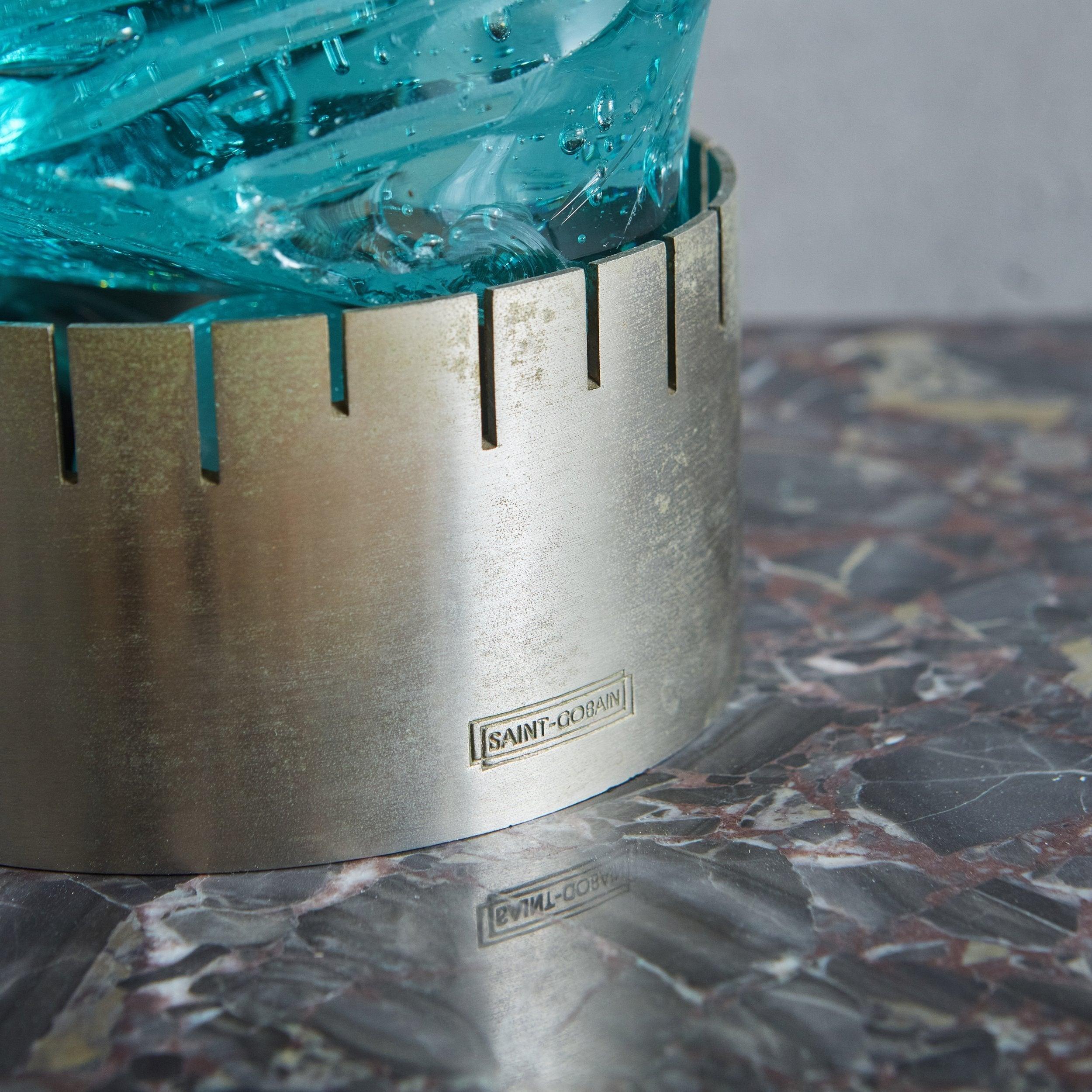 Metal Globular Bubble Glass Table Lamp by Max Ingrand for Saint-Gobain, France 1960s For Sale