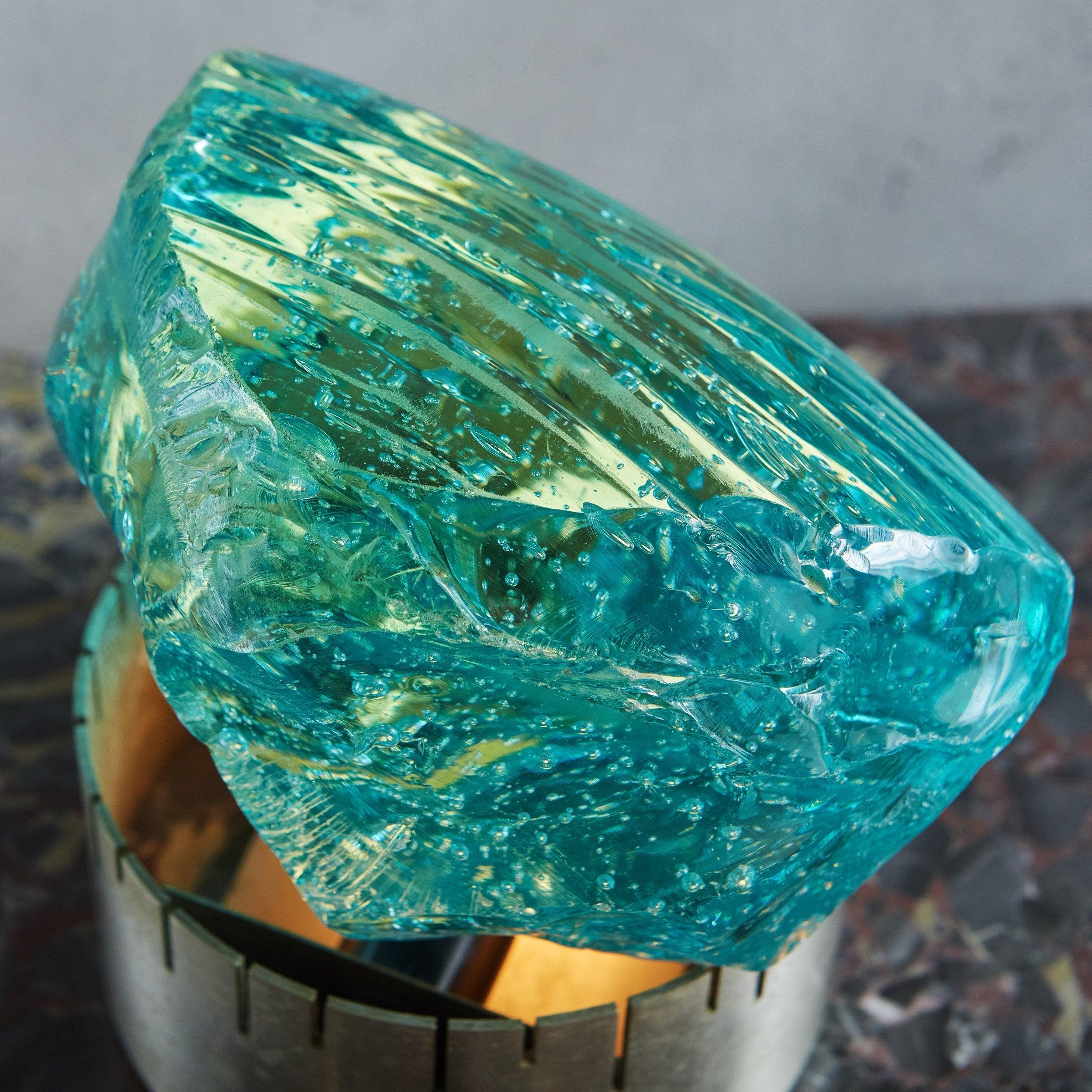 Mid-20th Century Globular Bubble Glass Table Lamp by Max Ingrand for Saint-Gobain, France 1960s For Sale