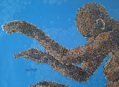 Blue dreams Glodi Kasindi Malumbe Contemporary African painting colour nude art