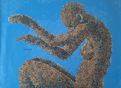 Blue dreams Glodi Kasindi Malumbe Contemporary African painting colour nude art