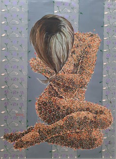Rêves en fleurs Glodi Kasindi Malumbe Art africain contemporain peinture nue