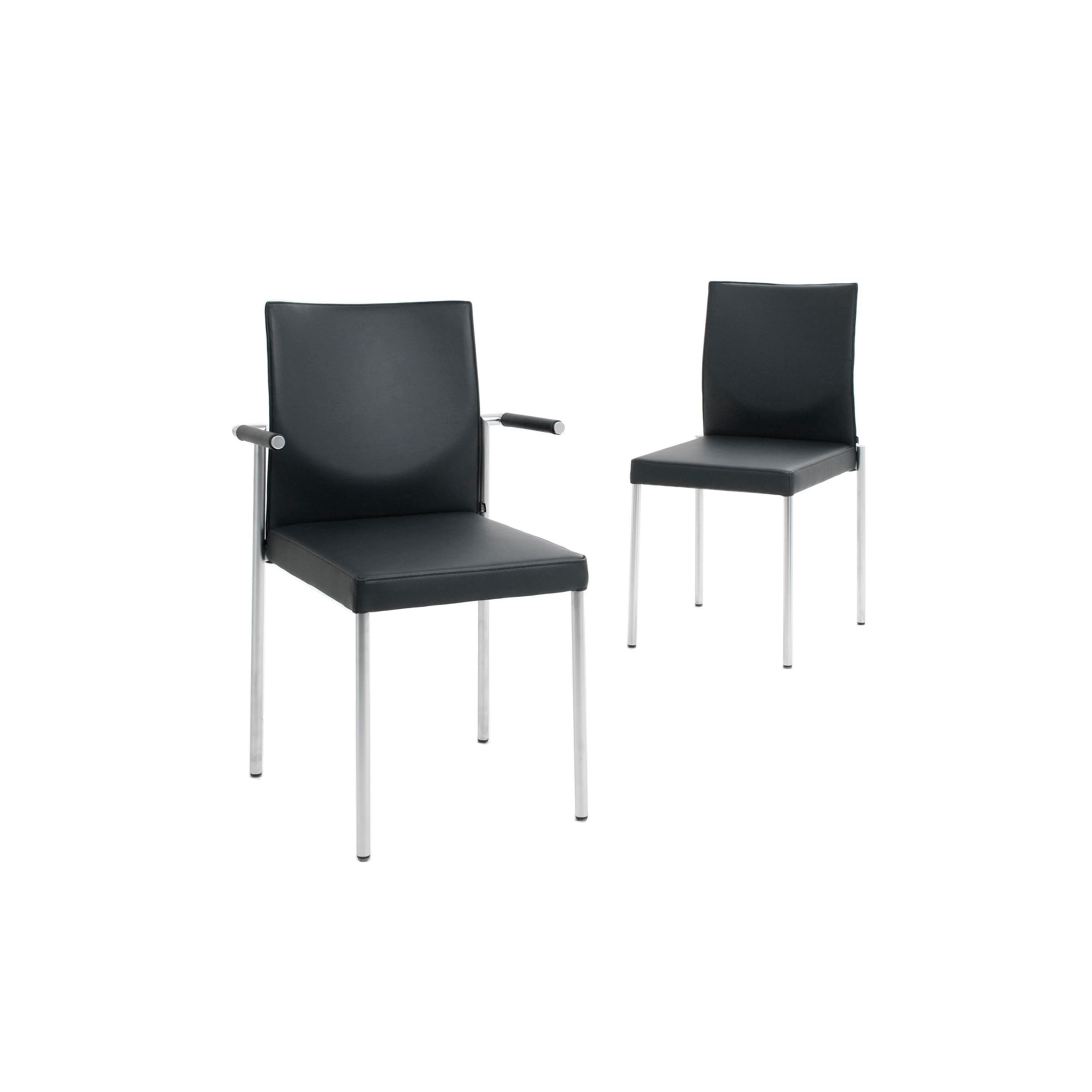 Modern GLOOH Chair with Armrests in Black Leather by KFF For Sale