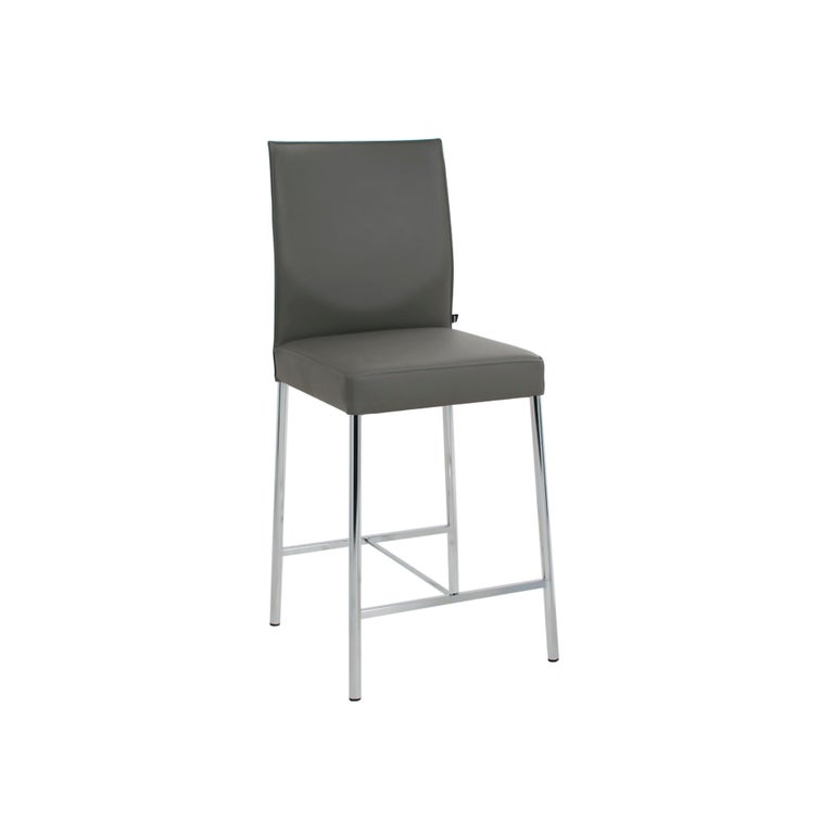 Glooh Counter Stool in Grey Leather by KFF For Sale