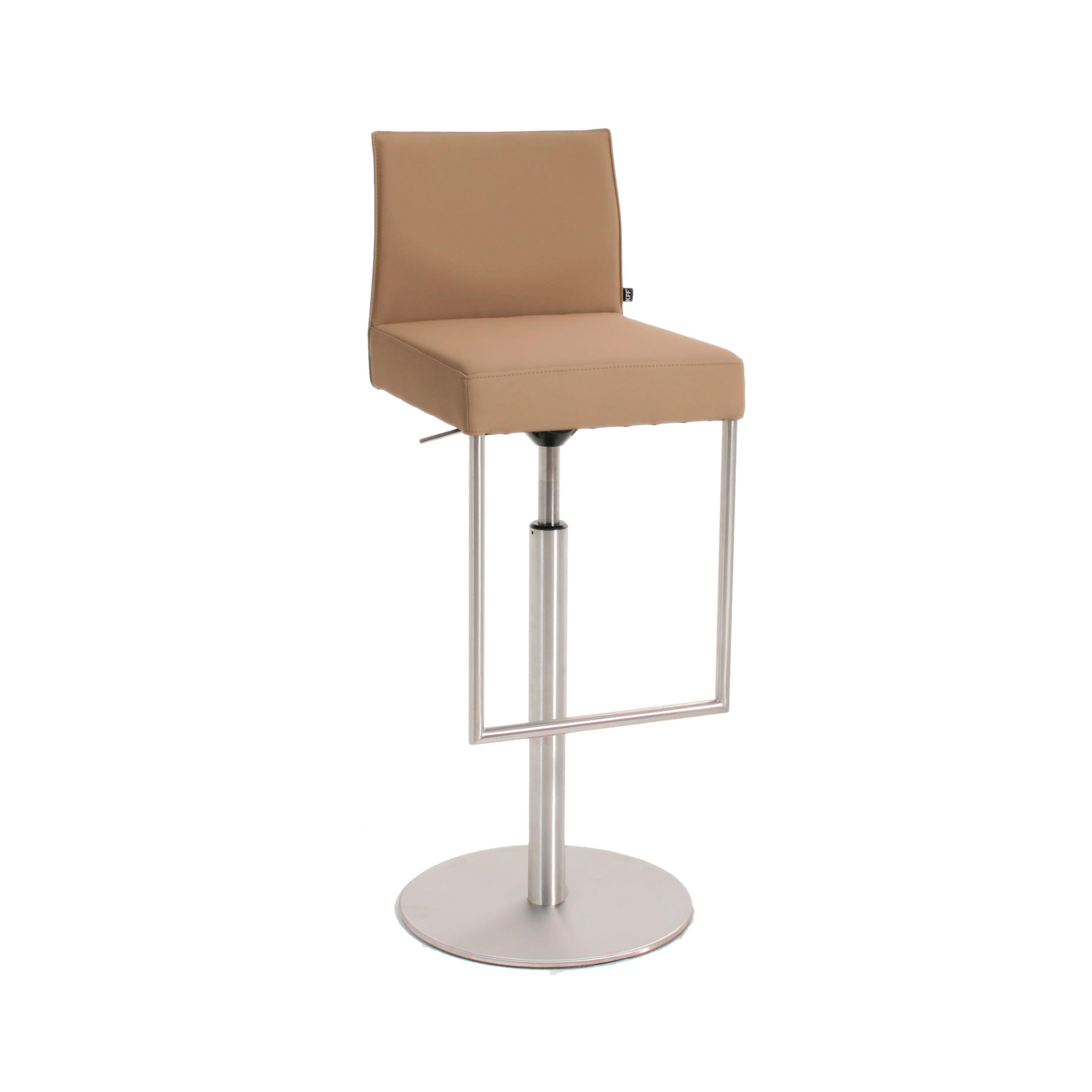 GLOOH Tall Bar Stool with Cantilever in Beige Leather by KFF For Sale