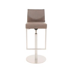 GLOOH Tall Bar Stool with Cantilever in Grey Leather by KFF