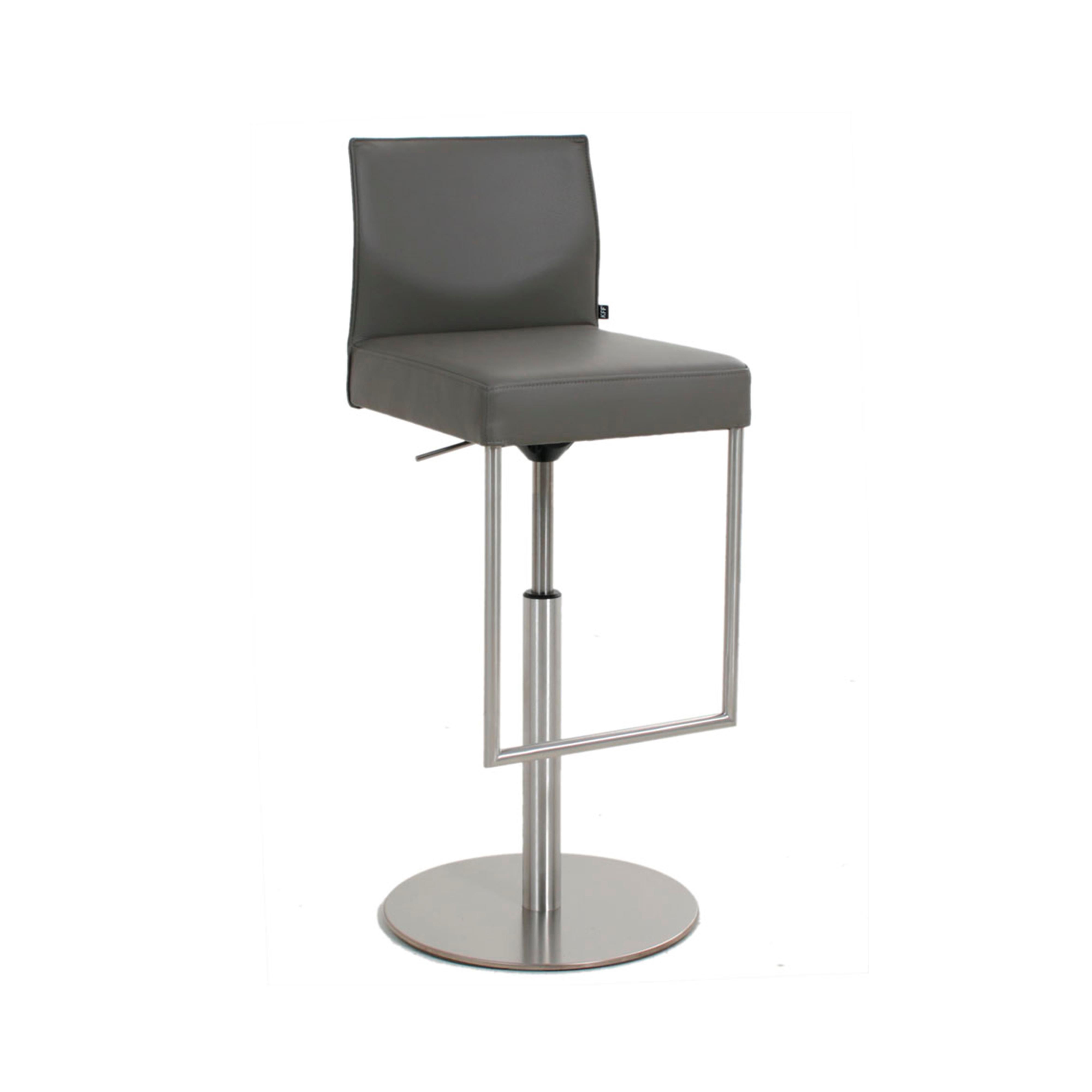 GLOOH Tall Bar Stool with Cantilever in Grey Leather by KFF
