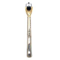 G.Lorenzi Milano Mother of Pearl and 18k Yellow Gold Razor