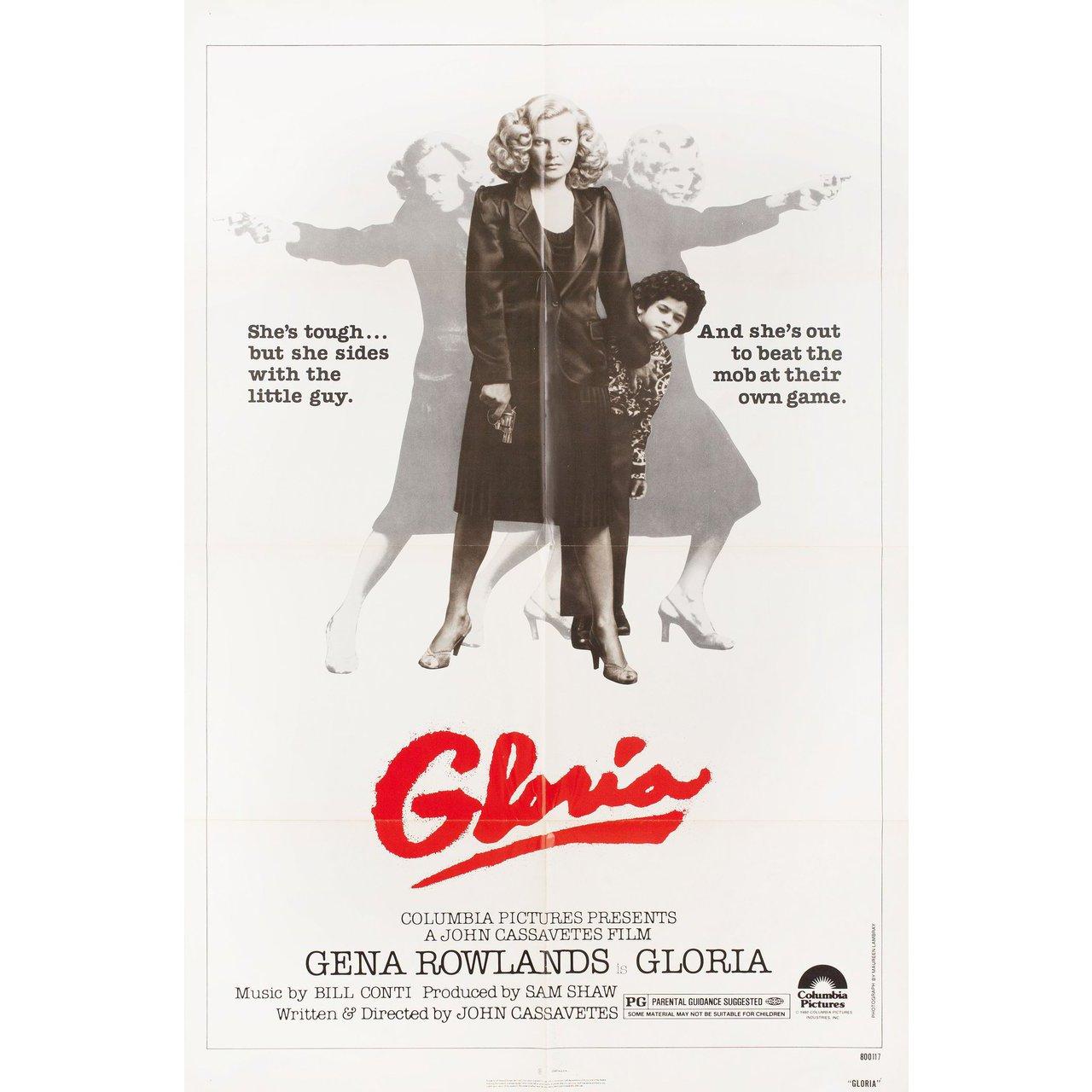 Original 1980 U.S. one sheet poster by Maureen Lambray for the film Gloria directed by John Cassavetes with Gena Rowlands / Julie Carmen / Tony Knesich / Gregory Cleghorne / Buck Henry. Very good-fine condition, folded. Many original posters were