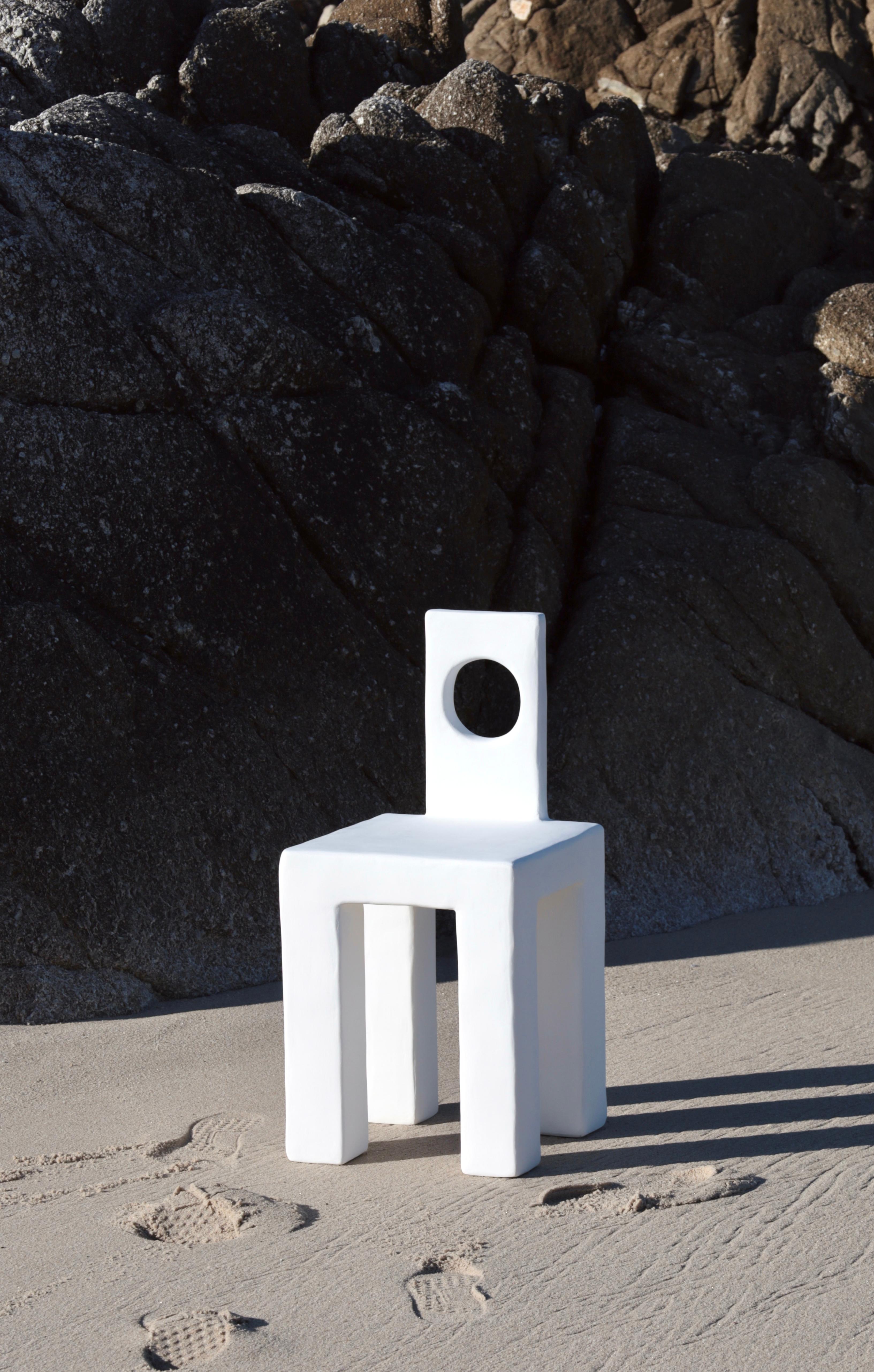 Contemporary gloria brutalist sculptural plaster chair by öken house studios