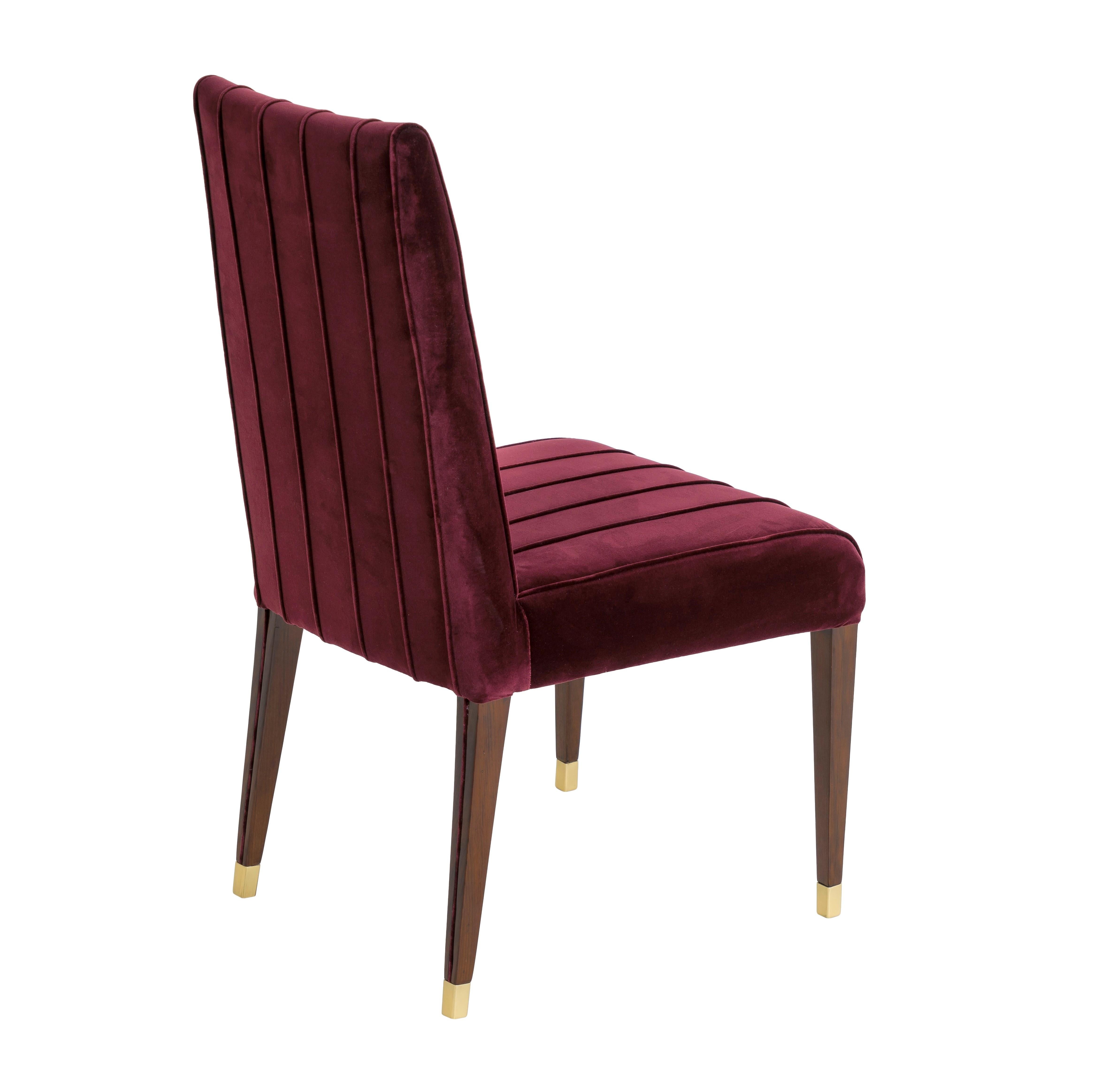 Portuguese GLORIA dining chair with brass tips