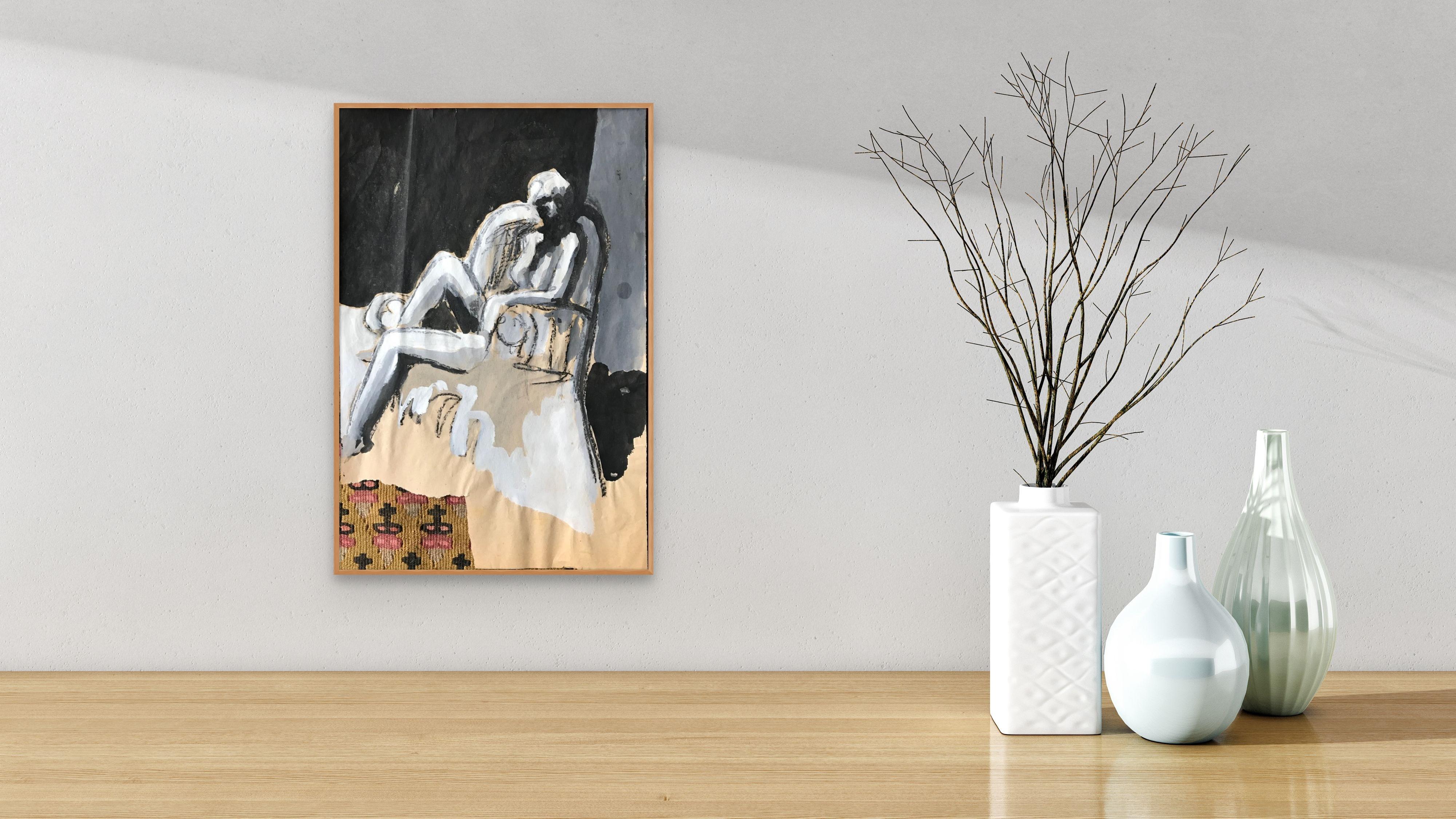 Gloria Dudfield
S'appuyer sur la chaise
1960's
Gouache et fusain sur papier
11.75 
