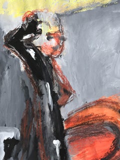 Opera d'arte a tecnica mista senza titolo, guazzo, pastello, encausto, CIRCA 1960