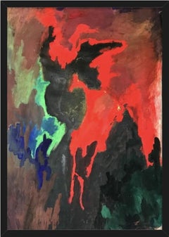 Peinture acrylique sur papier « After Clyfford Still », artiste de la région de la baie des années 1960