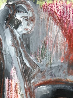 Mixed Media Painting, Gouache Pastel Figurative, 1960s, 11"x15.\"