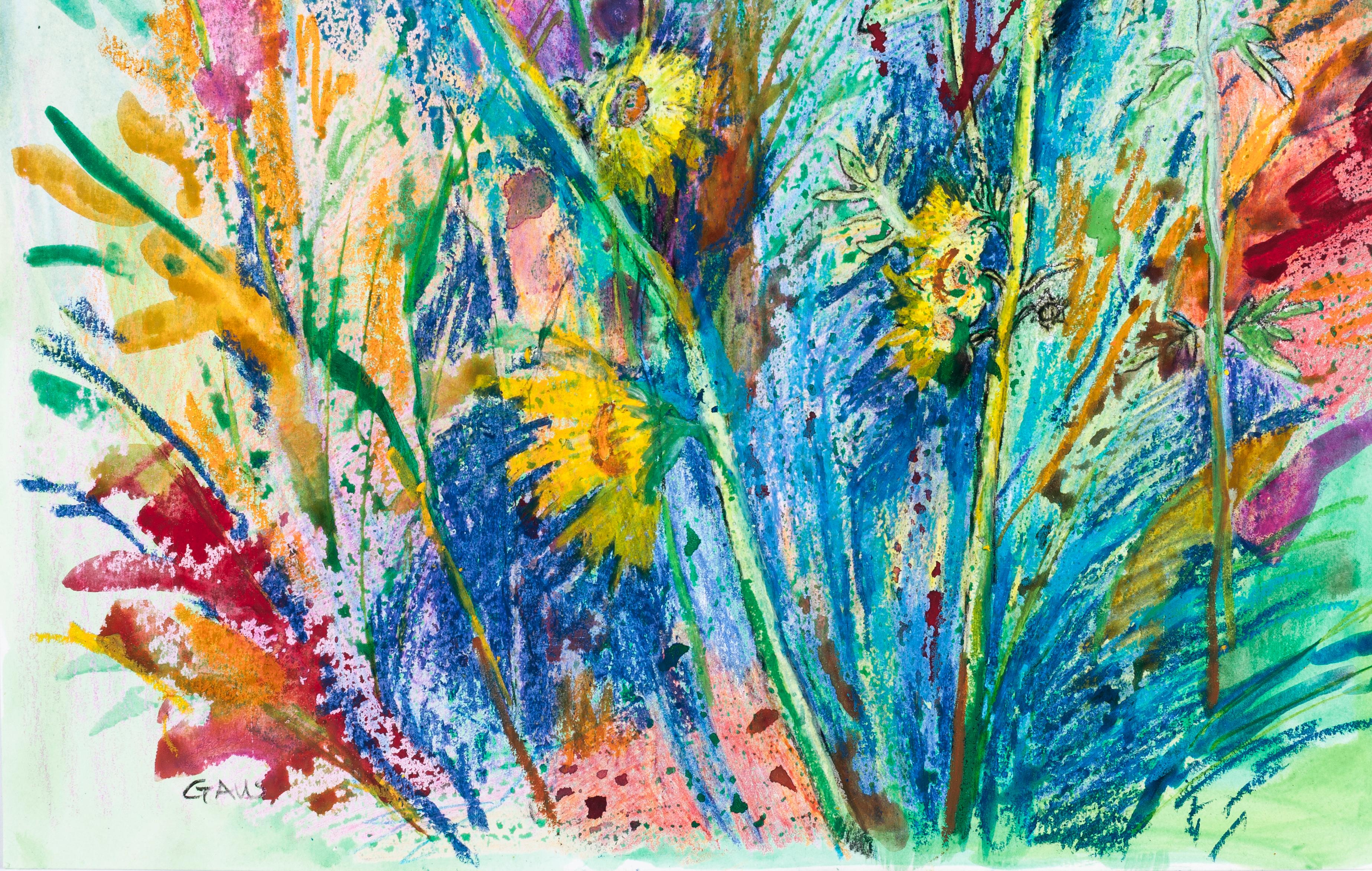 Rain Garden - Naturalistic Mixed Media Art by Gloria Gaus