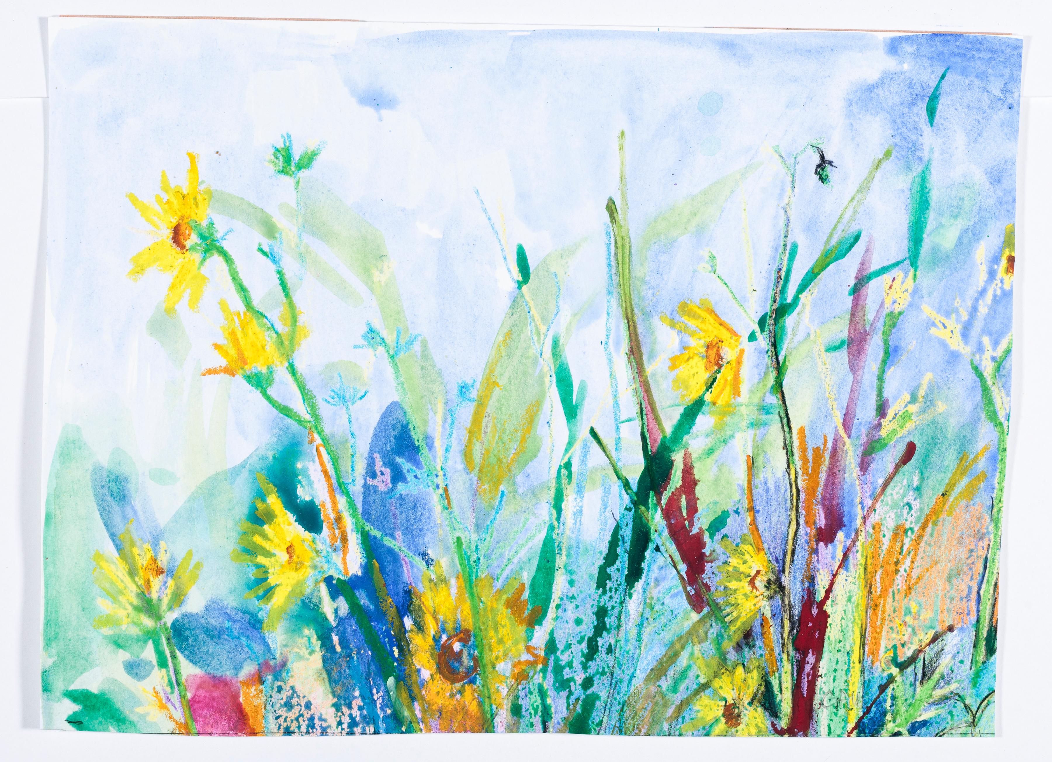 Jardín Pluvial Soleado - Painting de Gloria Gaus