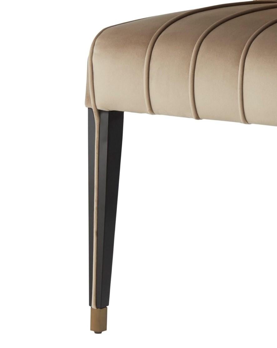 Modern GLORIA II dining chair with brass tips