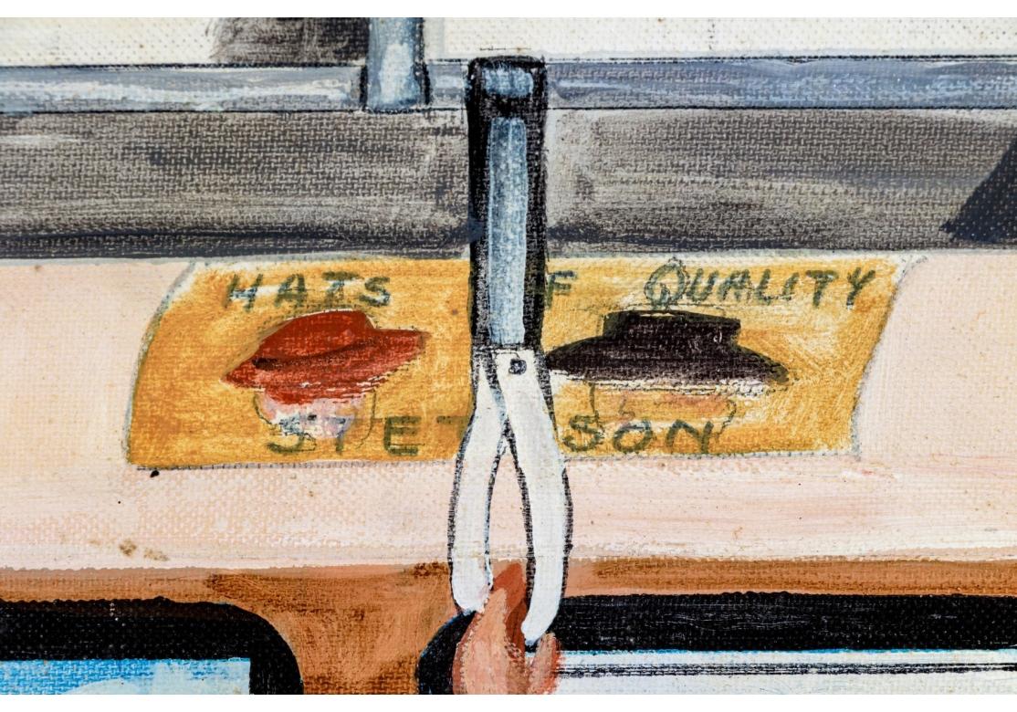 Gloria Laposka (1922-2015) Oil On Board Painting, Coney Island Train For Sale 5