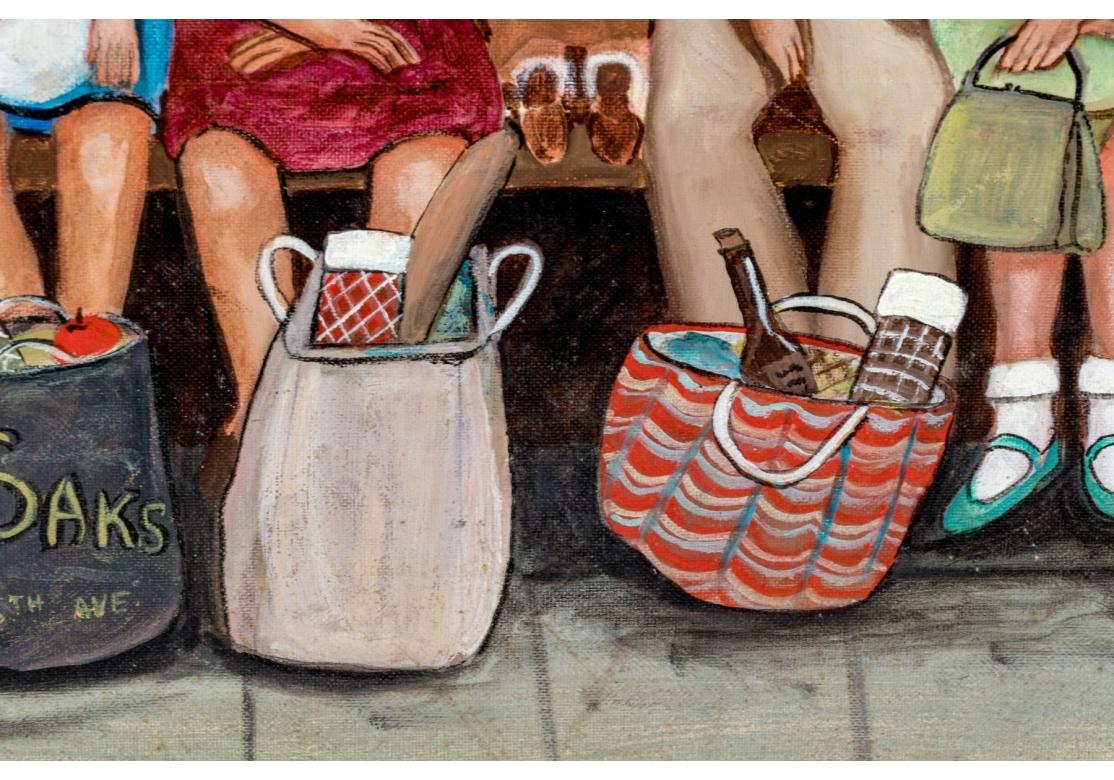 Gloria Laposka (1922-2015) Oil On Board Painting, Coney Island Train For Sale 10