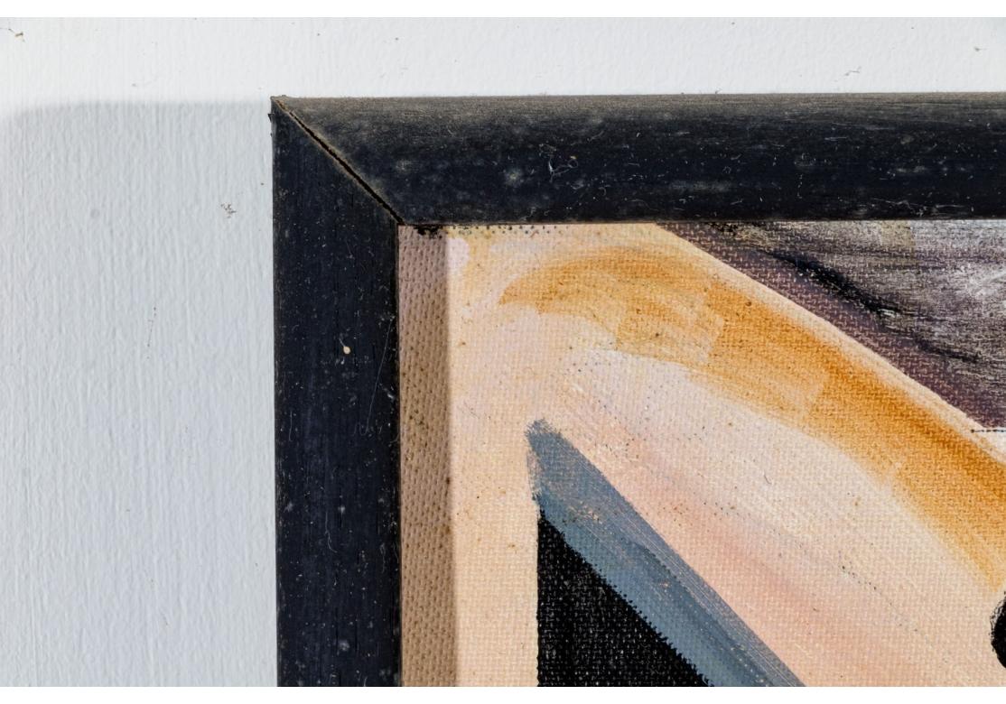 Gloria Laposka (1922-2015) Oil On Board Painting, Coney Island Train For Sale 11