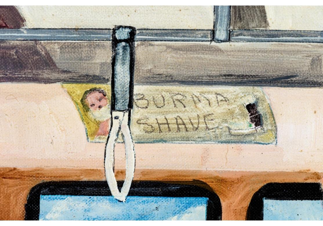 Other Gloria Laposka (1922-2015) Oil On Board Painting, Coney Island Train For Sale