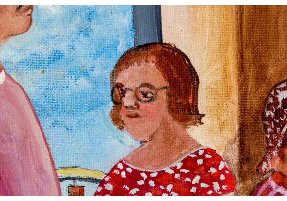 Gloria Laposka (1922-2015) Oil On Board Painting, Coney Island Train For Sale 1